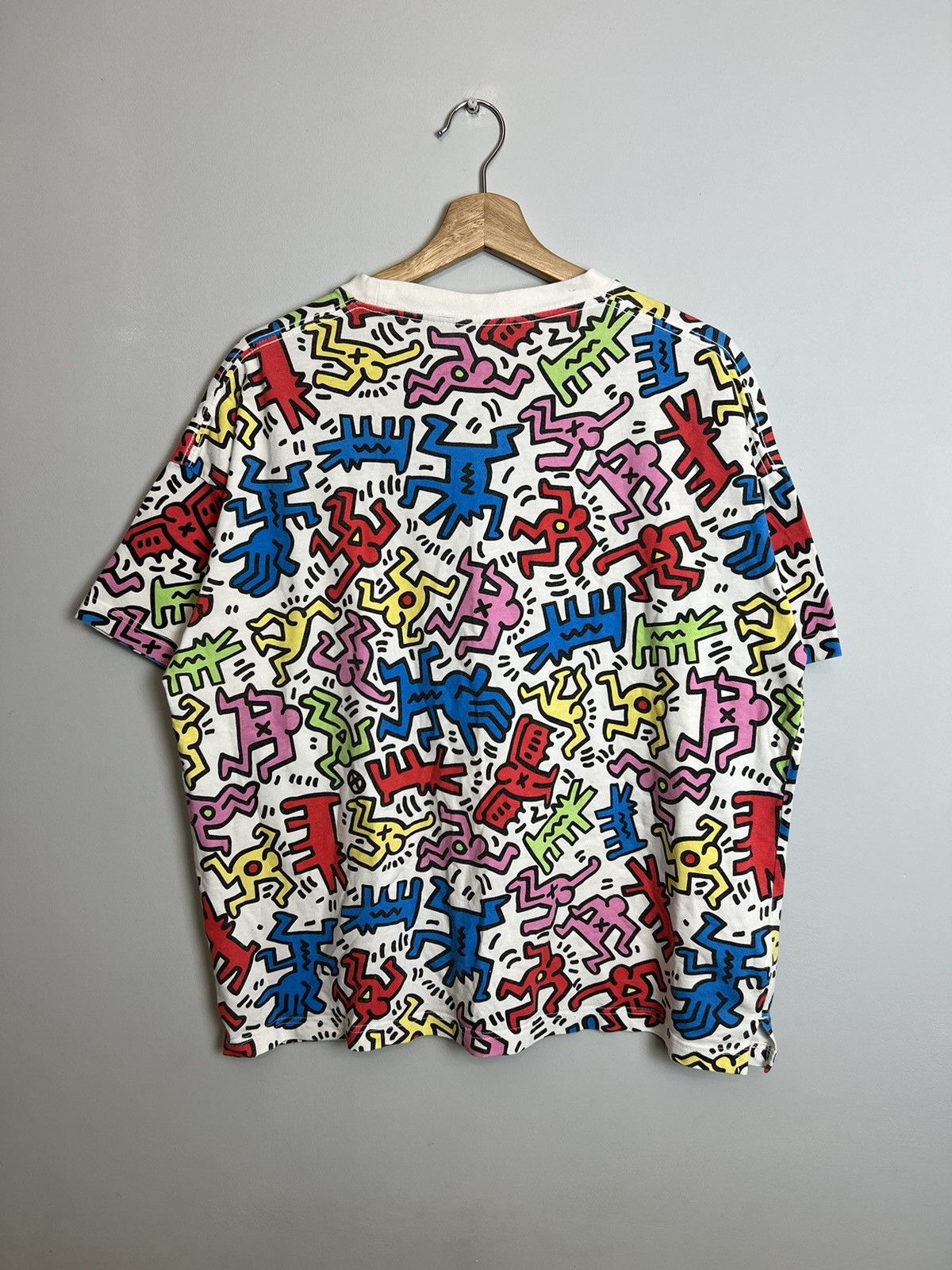 Vintage Rare Vintage Keith Haring Pop Art All Print Tshirt Grail Size US M / EU 48-50 / 2 - 2 Thumbnail