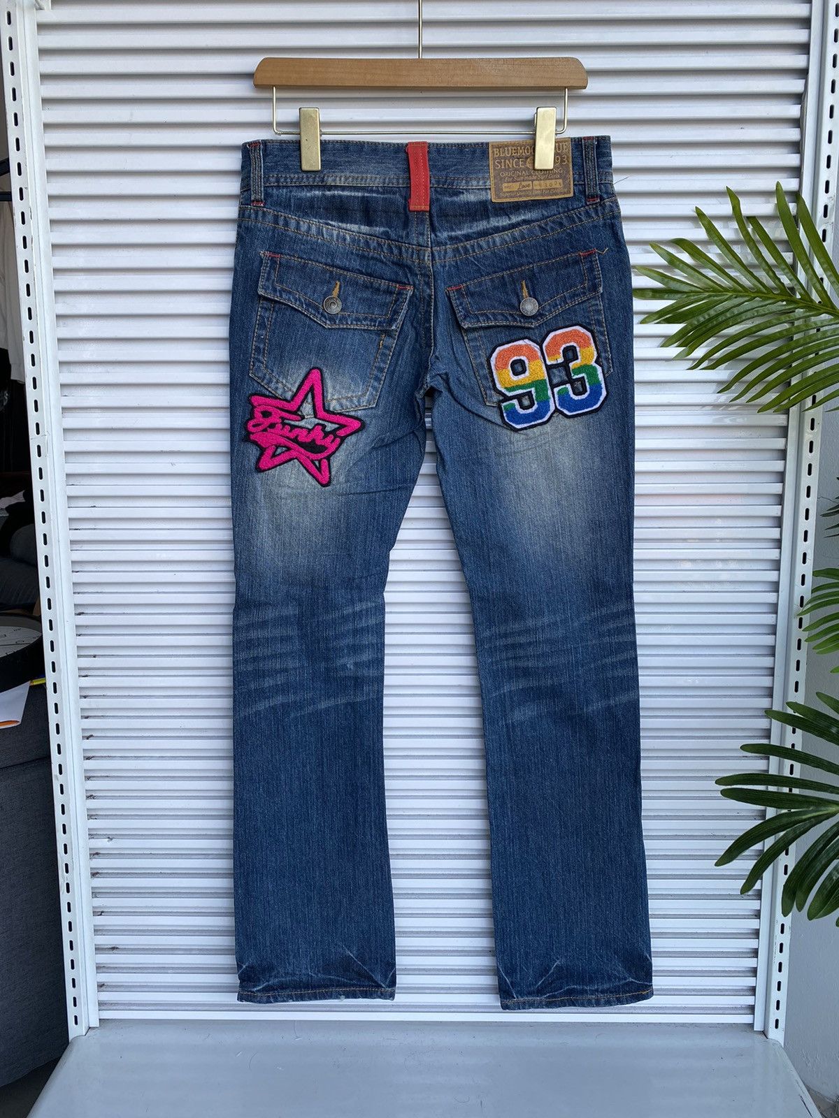 Japanese Brand × Vintage Vintage Blue Moon Printed Denim / Undercover Issey Yohji Size US 31 - 2 Thumbnail