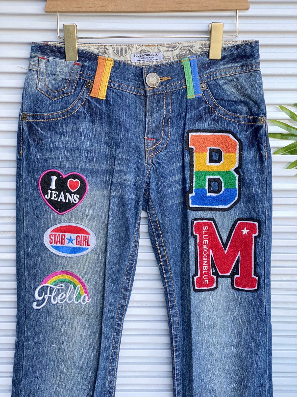Japanese Brand × Vintage Vintage Blue Moon Printed Denim / Undercover Issey Yohji Size US 31 - 3 Thumbnail
