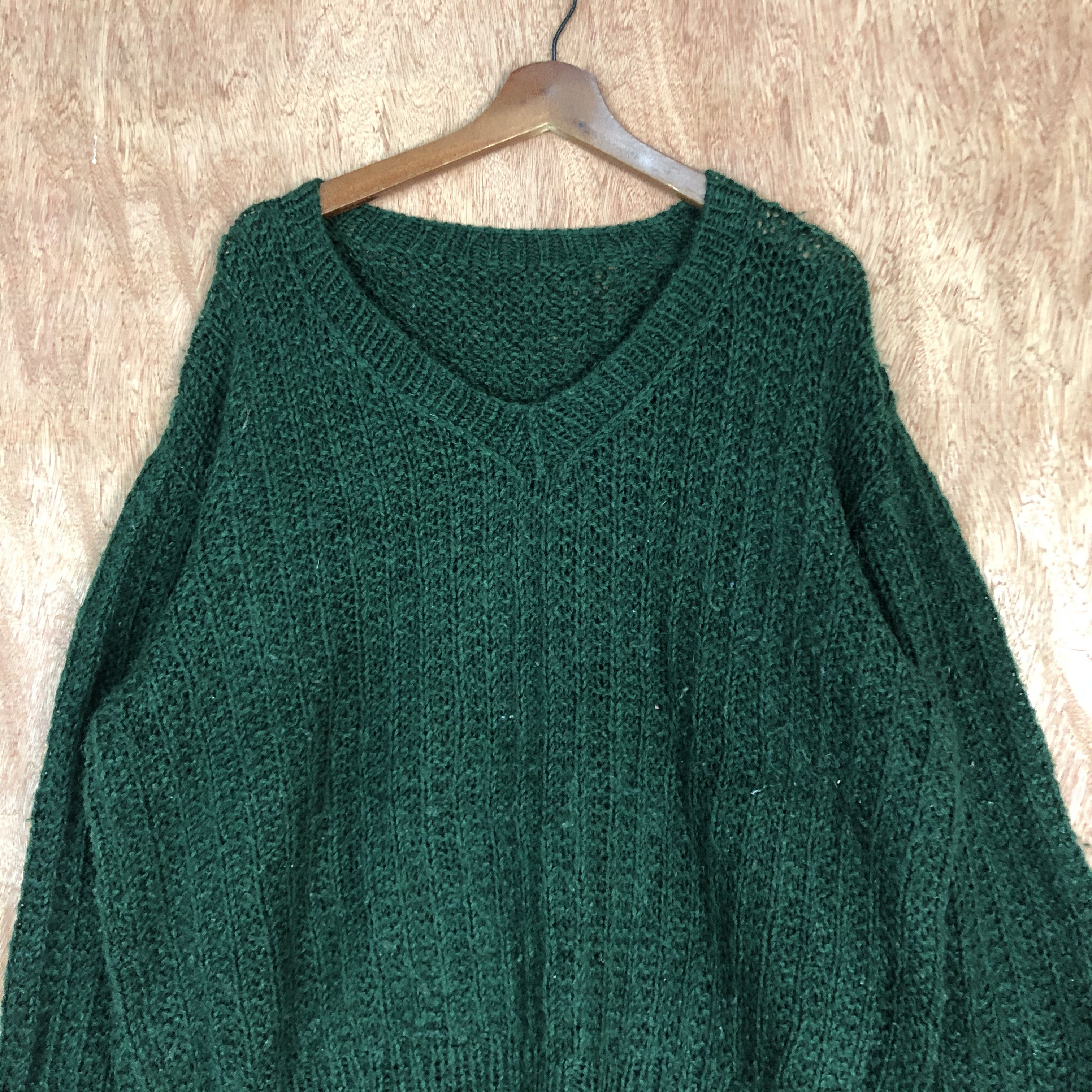 Vintage DLL Japan Brand Green mohair streetwear Knitwear #c522 Size US XL / EU 56 / 4 - 8 Thumbnail