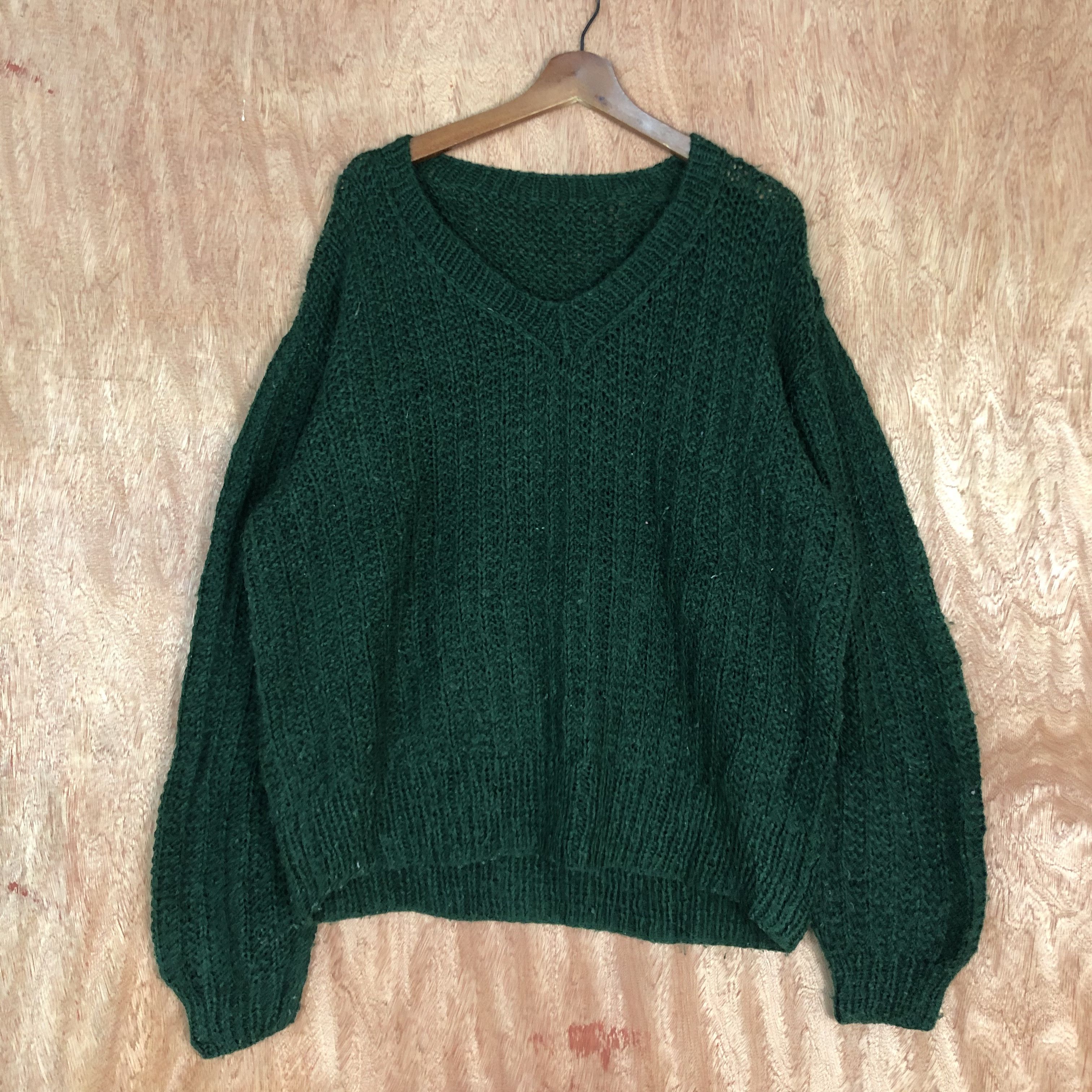 Vintage DLL Japan Brand Green mohair streetwear Knitwear #c522 Size US XL / EU 56 / 4 - 3 Thumbnail