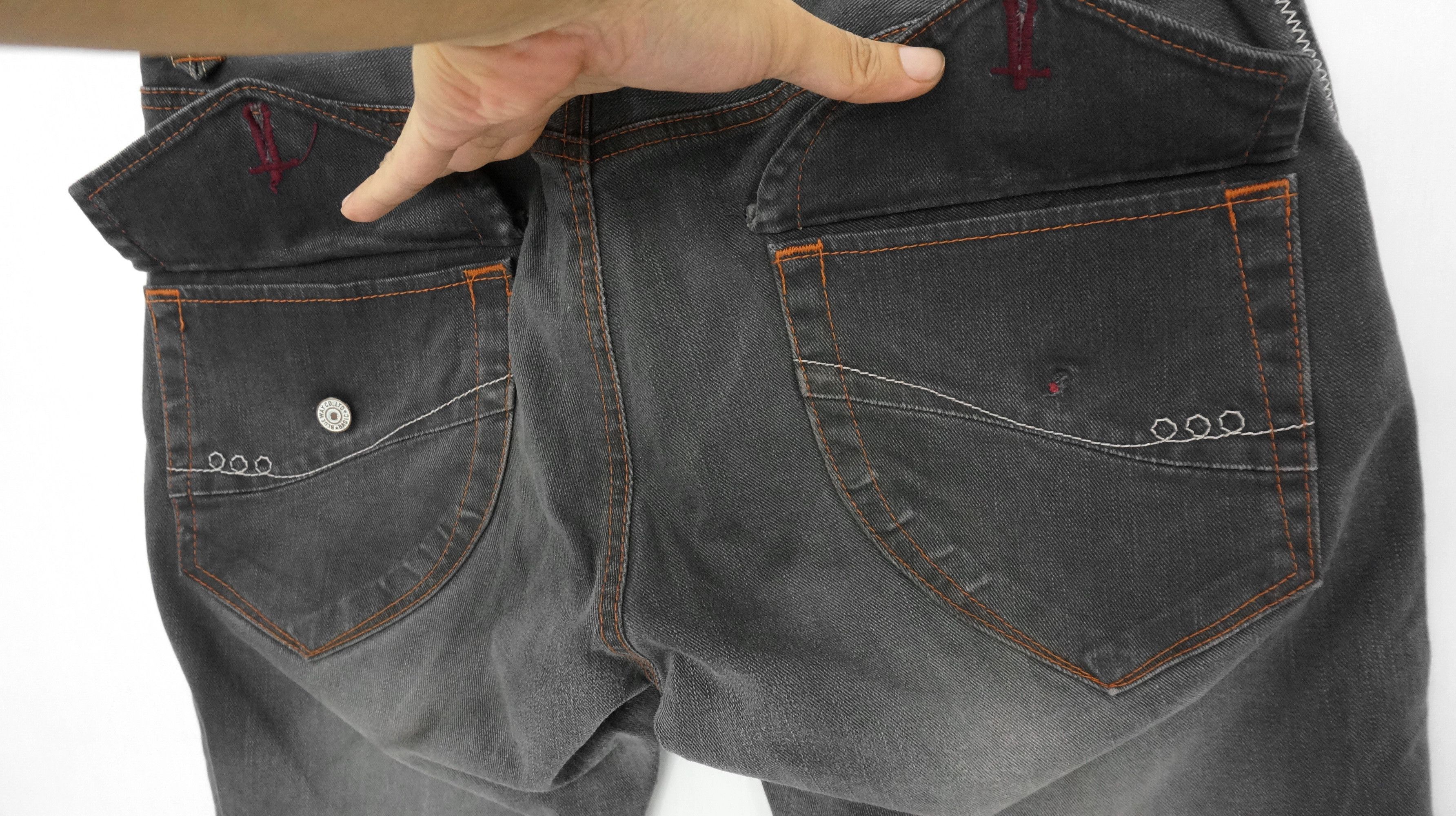 Japanese Brand 🔥Vtg🔥 BLUEWAY Japan Faded Black Flared Jeans Size US 34 / EU 50 - 8 Thumbnail