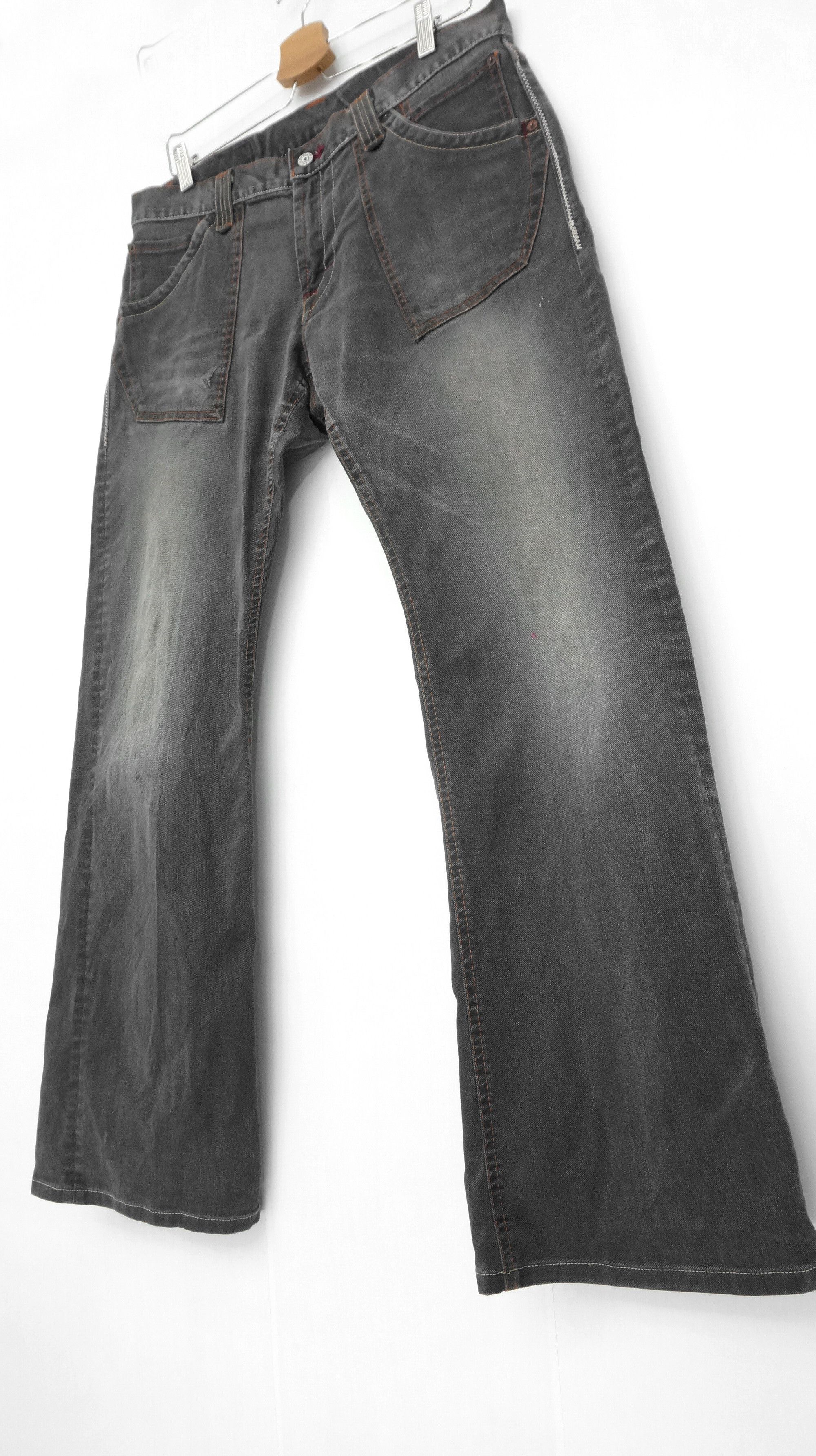 Japanese Brand 🔥Vtg🔥 BLUEWAY Japan Faded Black Flared Jeans Size US 34 / EU 50 - 1 Thumbnail