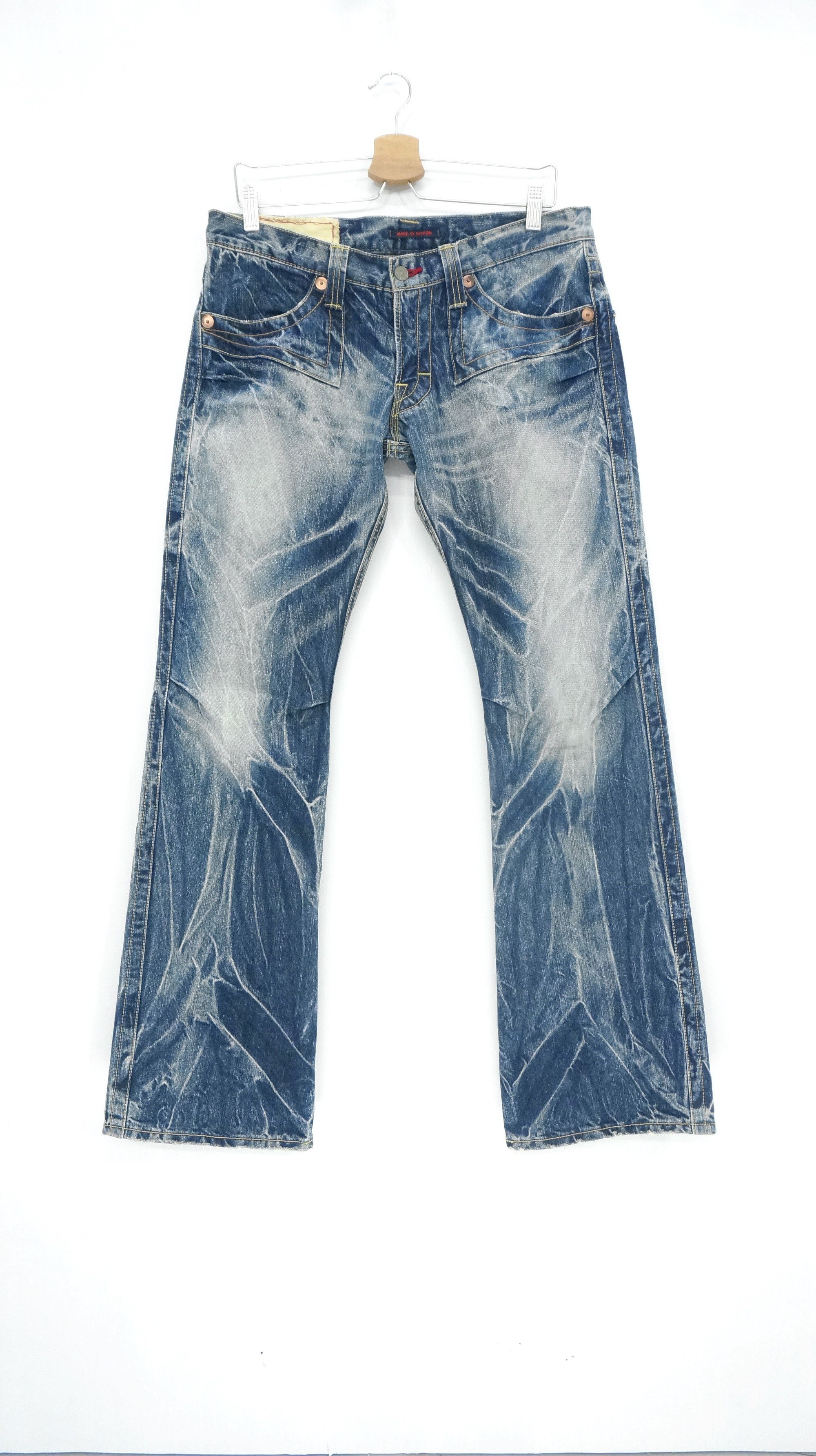 Hysteric Glamour × Tornado Mart × Vintage 🔥Fire Flare🔥 BLUEWAY Nippon Made Vintage Acid Wash Jeans Size US 32 / EU 48 - 3 Thumbnail