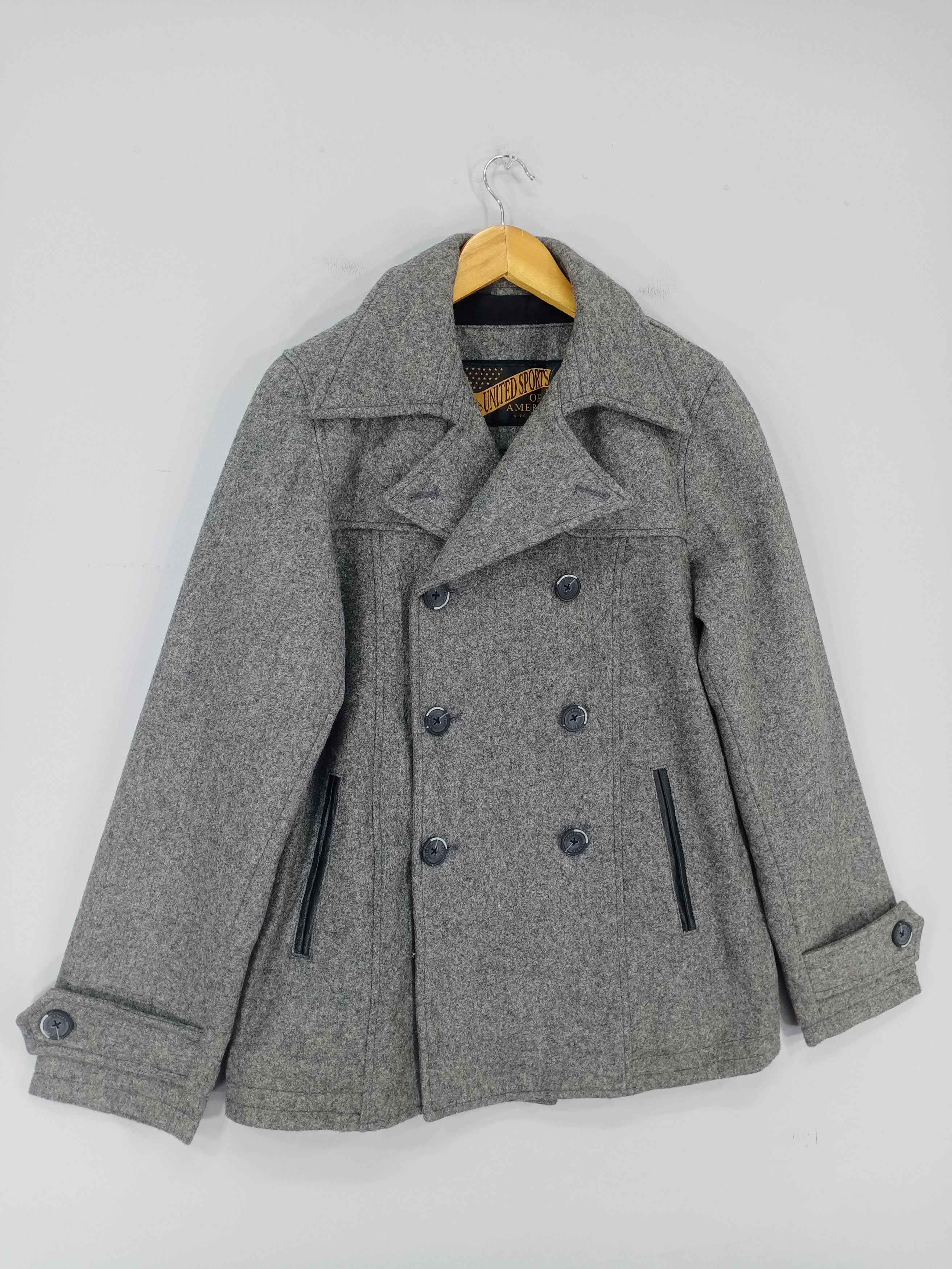 American Apparel 💥United Sports Double Breasted Peacoat Mohair Jacket Size US S / EU 44-46 / 1 - 2 Thumbnail