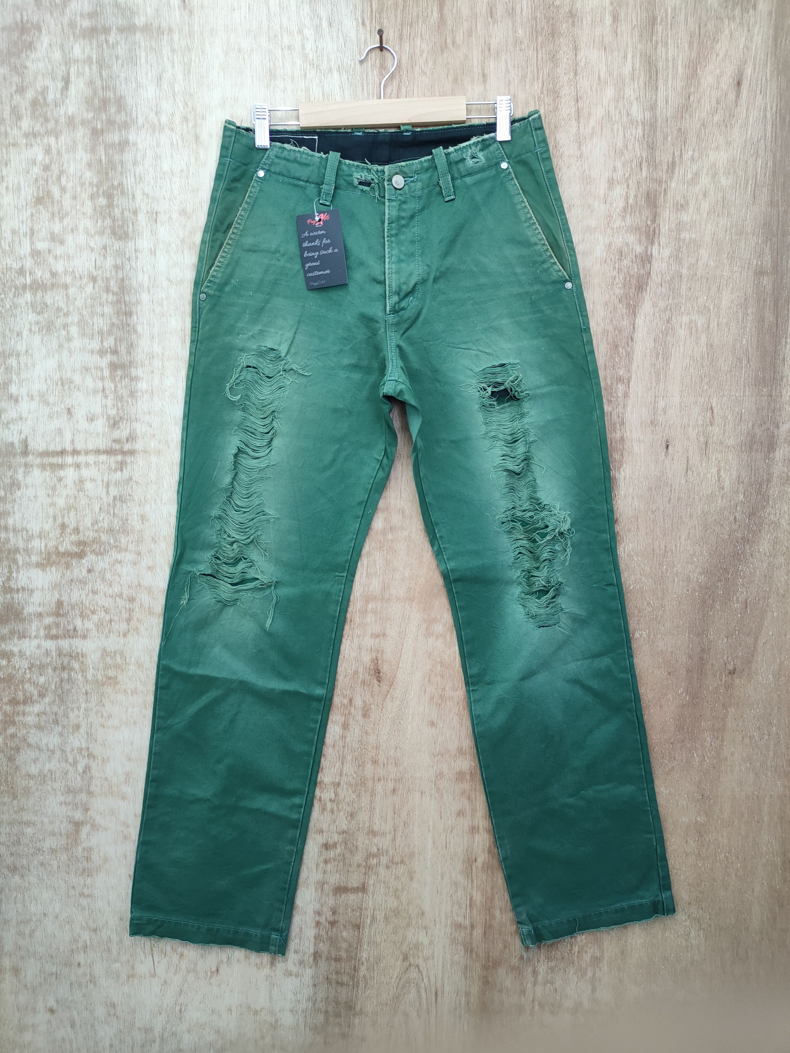 Edwin DL Edwin vintage Green Distressed pants #46-040 Size US 29 - 1 Thumbnail