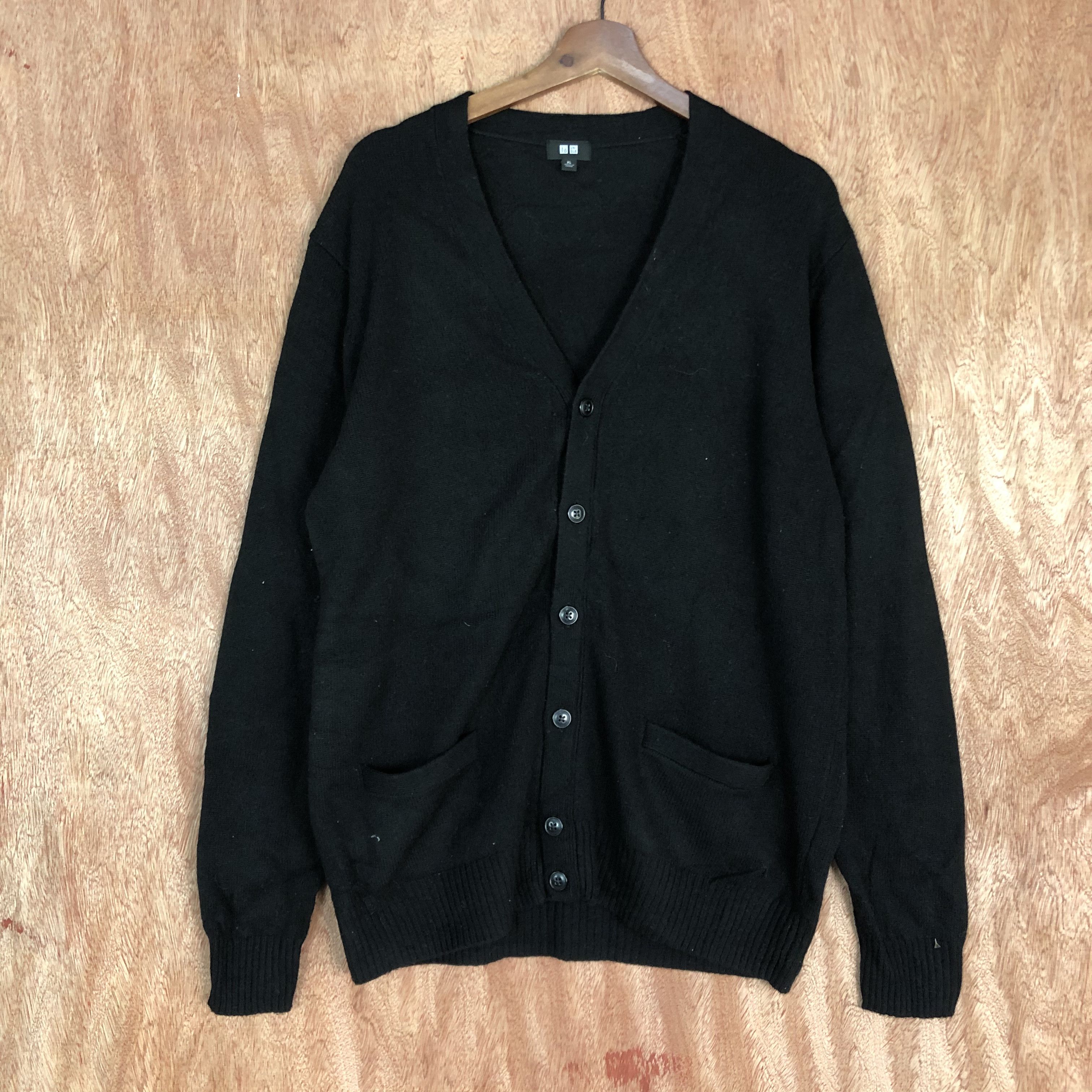 Vintage D Uniqlo Black knitwear japan plain Cardigan #c439 Size US L / EU 52-54 / 3 - 1 Thumbnail