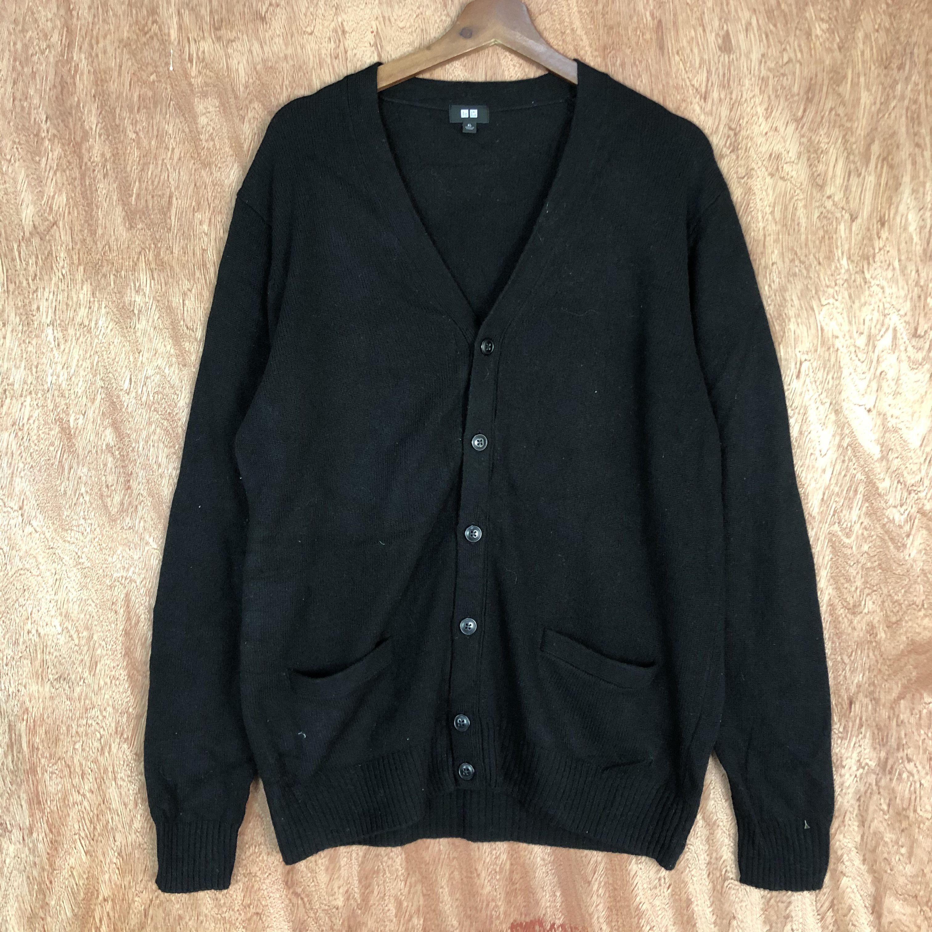 Vintage D Uniqlo Black knitwear japan plain Cardigan #c439 Size US L / EU 52-54 / 3 - 3 Thumbnail