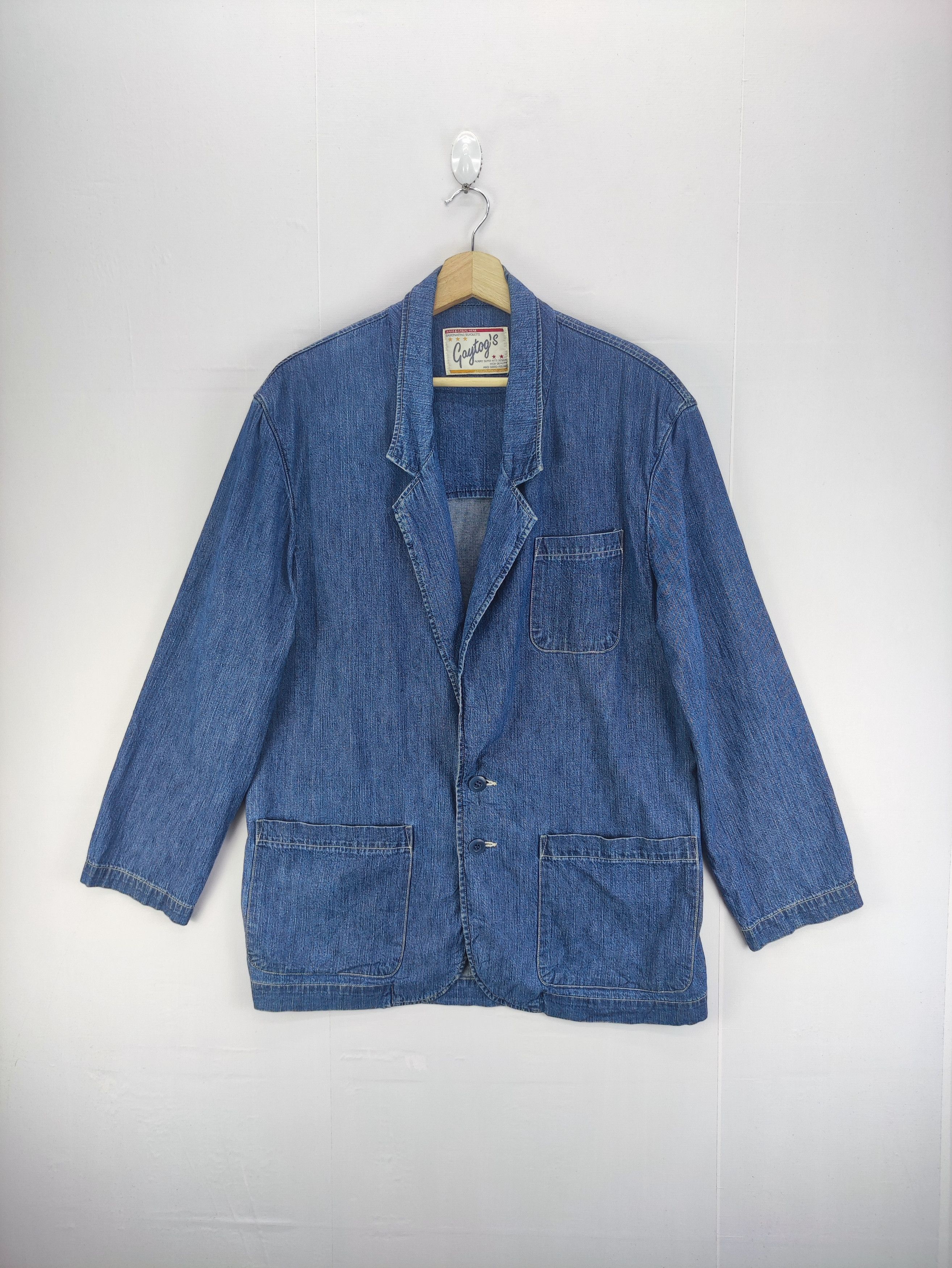 Vintage 90s Gaytogs Denim Coat Blazer Chore Jacket