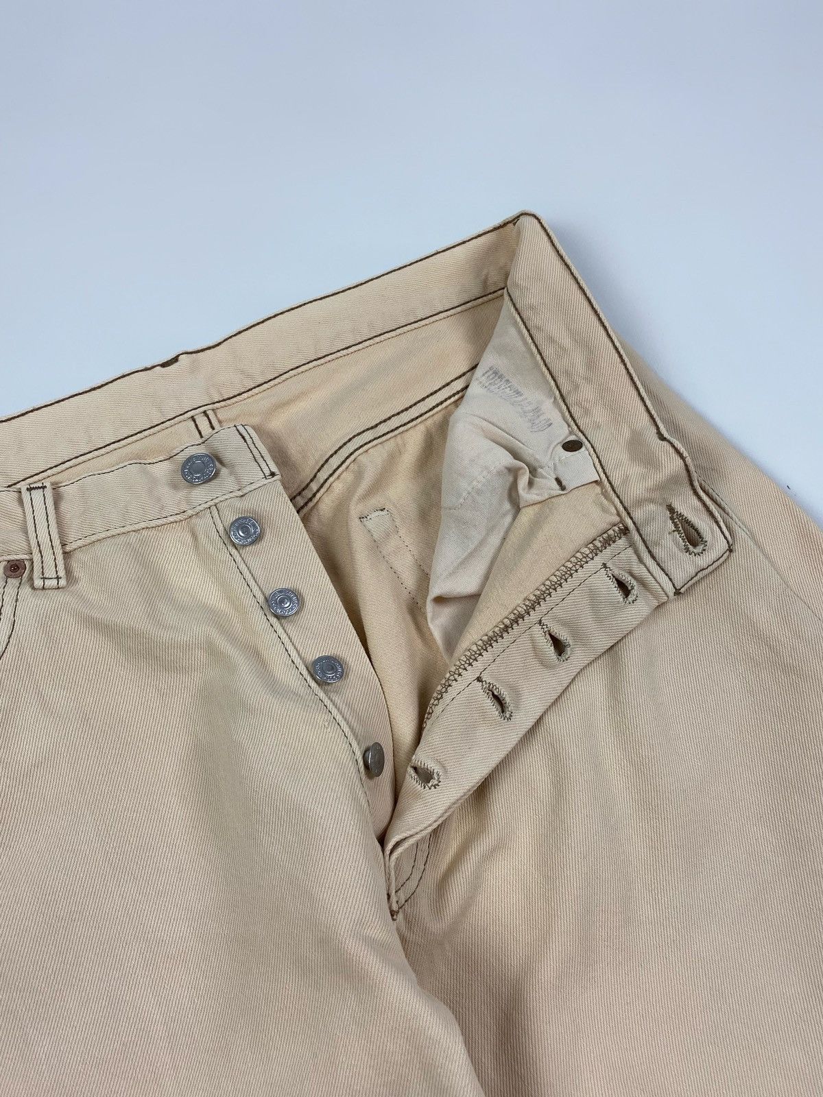 Levi's 1990’s Vintage Levi’s 501 Beige Denim Jeans Pants Made USA Size US 34 / EU 50 - 8 Thumbnail