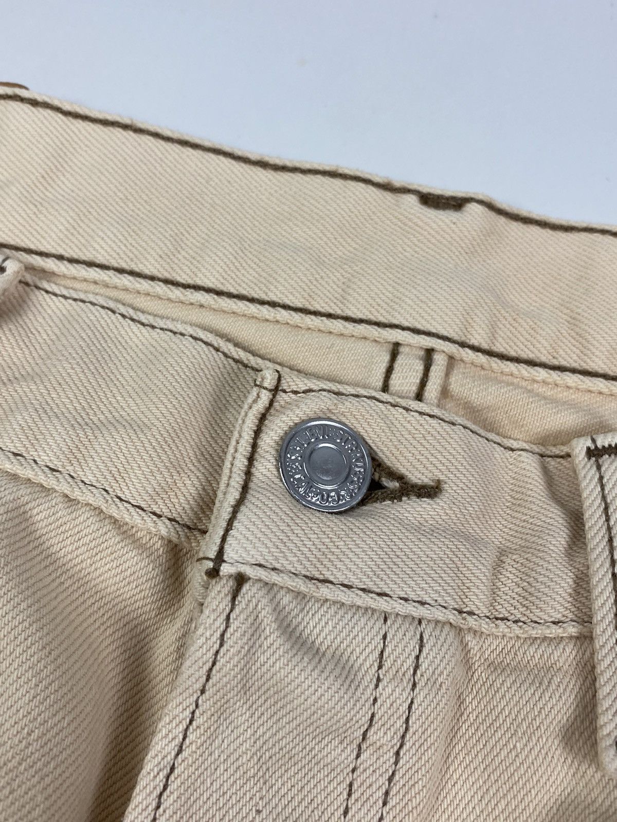 Levi's 1990’s Vintage Levi’s 501 Beige Denim Jeans Pants Made USA Size US 34 / EU 50 - 10 Thumbnail
