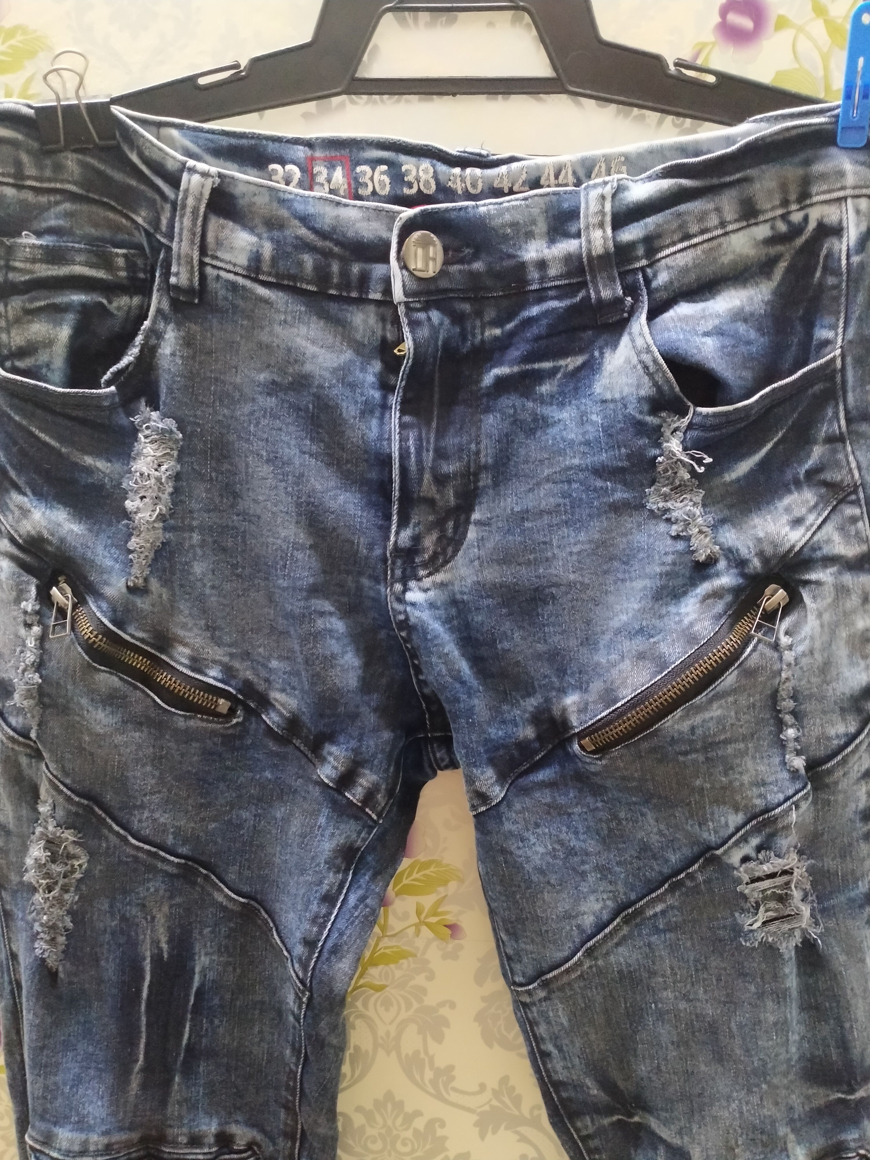 Hysteric Glamour DENIM HOUSE BIKER MOTO FIT RUBBER CLOTH JEANS Size US 34 / EU 50 - 5 Thumbnail