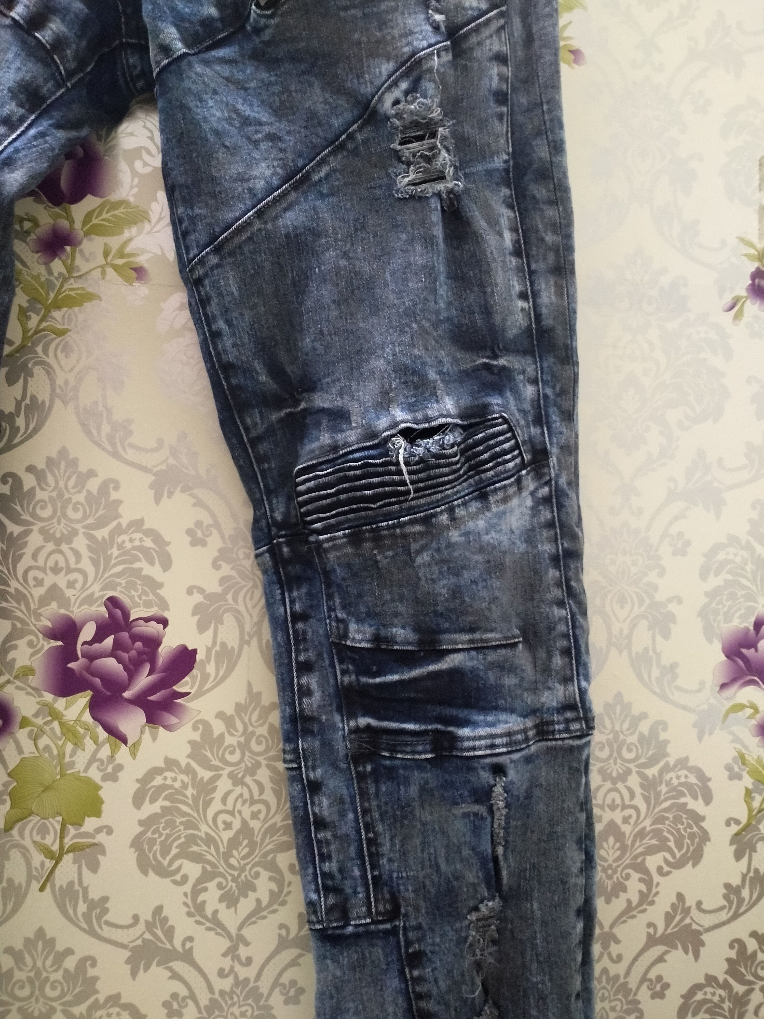 Hysteric Glamour DENIM HOUSE BIKER MOTO FIT RUBBER CLOTH JEANS Size US 34 / EU 50 - 7 Thumbnail