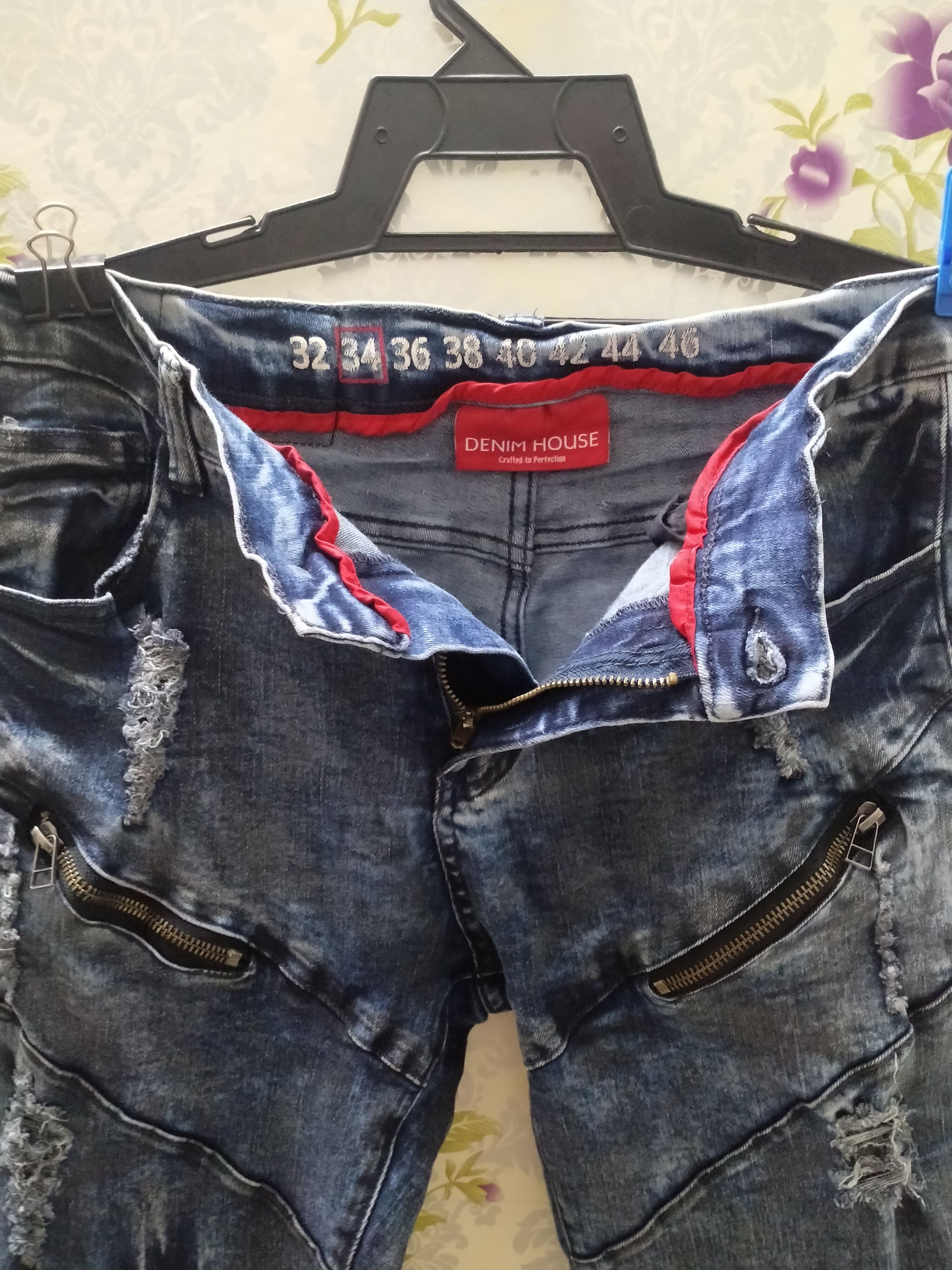 Hysteric Glamour DENIM HOUSE BIKER MOTO FIT RUBBER CLOTH JEANS Size US 34 / EU 50 - 10 Thumbnail