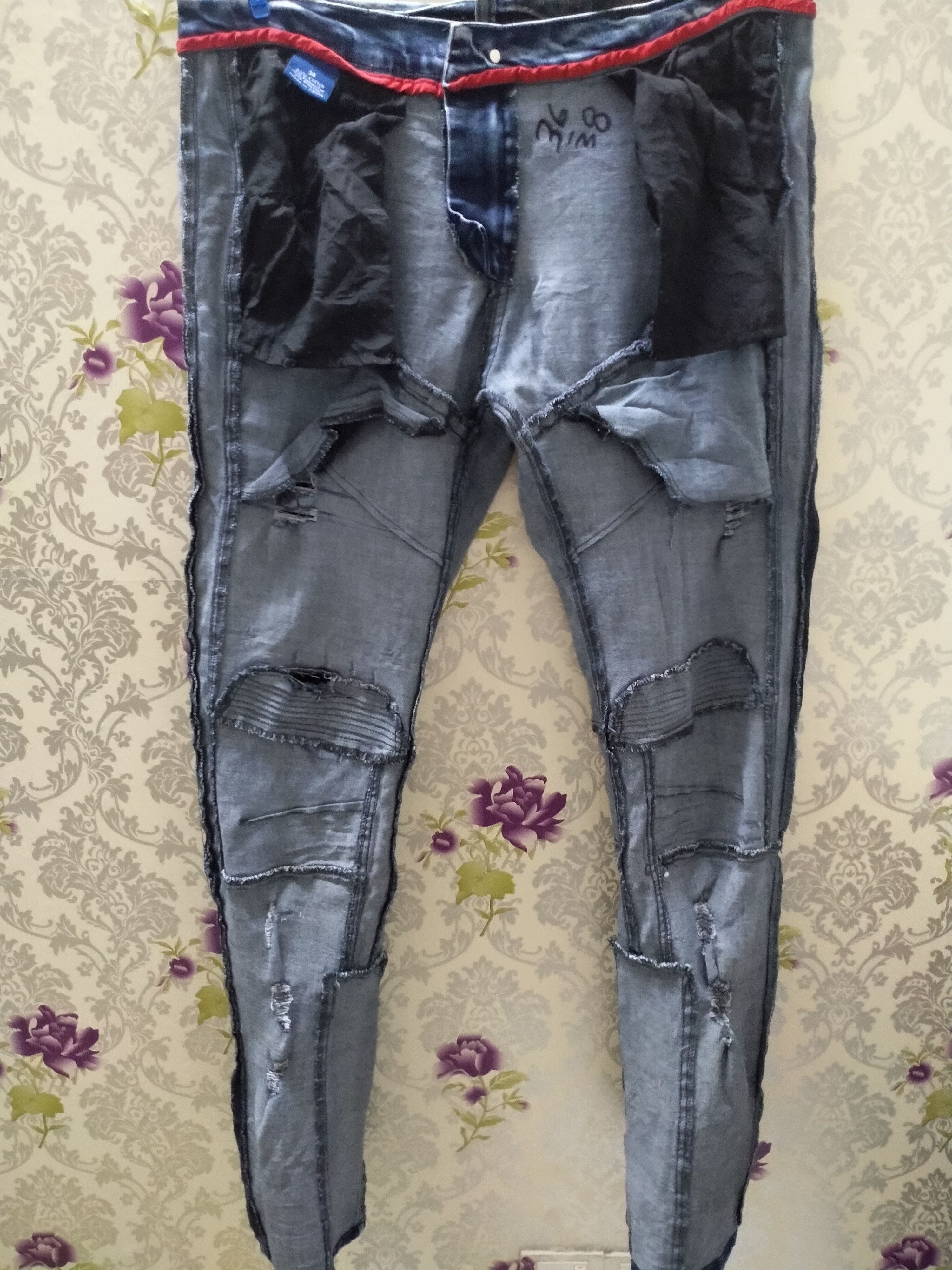 Hysteric Glamour DENIM HOUSE BIKER MOTO FIT RUBBER CLOTH JEANS Size US 34 / EU 50 - 17 Thumbnail