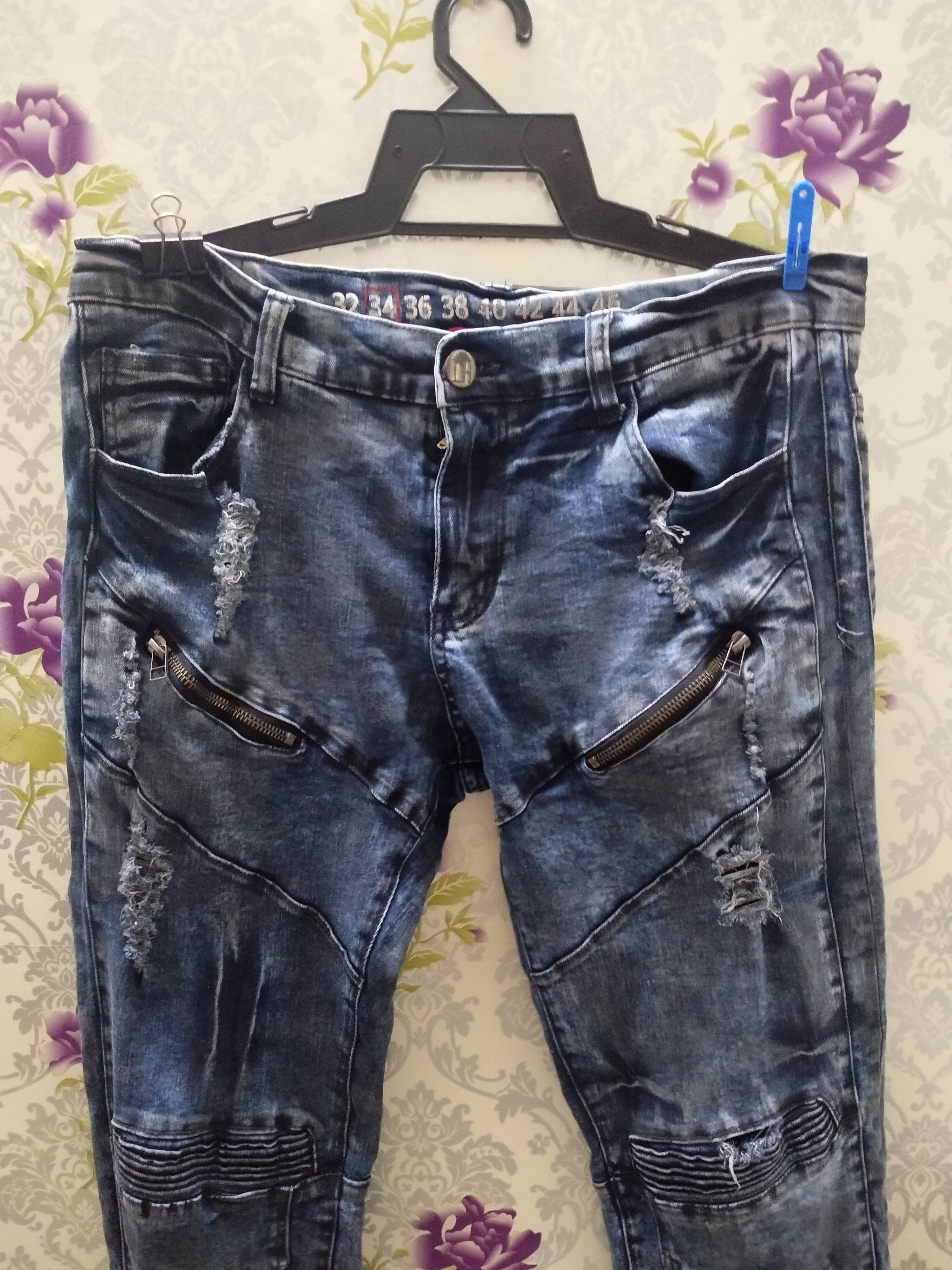 Hysteric Glamour DENIM HOUSE BIKER MOTO FIT RUBBER CLOTH JEANS Size US 34 / EU 50 - 2 Thumbnail