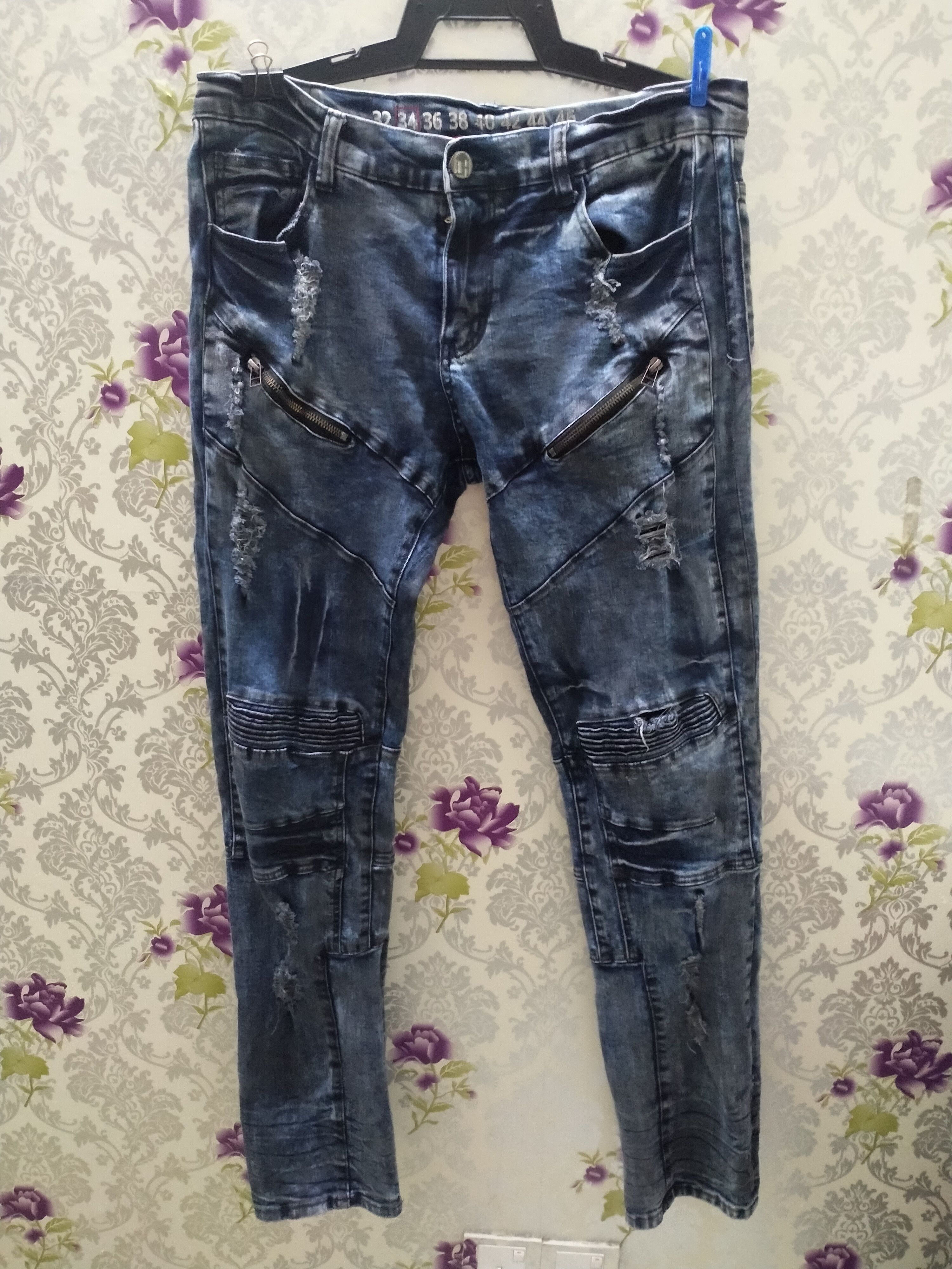 Hysteric Glamour DENIM HOUSE BIKER MOTO FIT RUBBER CLOTH JEANS Size US 34 / EU 50 - 1 Thumbnail