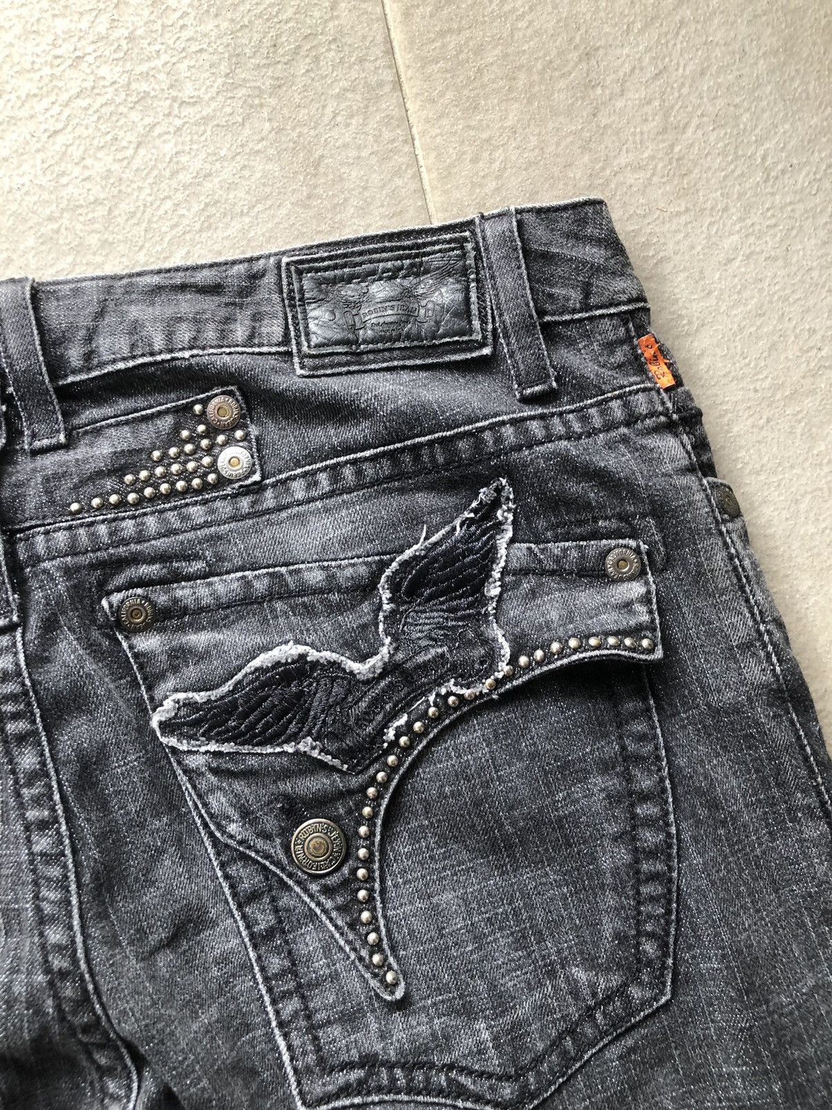 Designer Robin Jeans studded wing logo flap denim Size US 34 / EU 50 - 10 Thumbnail