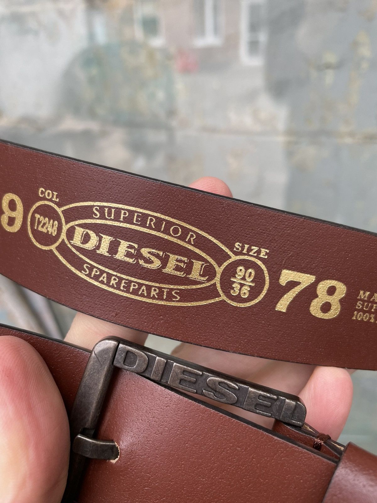 Diesel × Japanese Brand Diesel Logo Y2K Seditionaries Leather Belt Made in Italy Size ONE SIZE - 5 Thumbnail