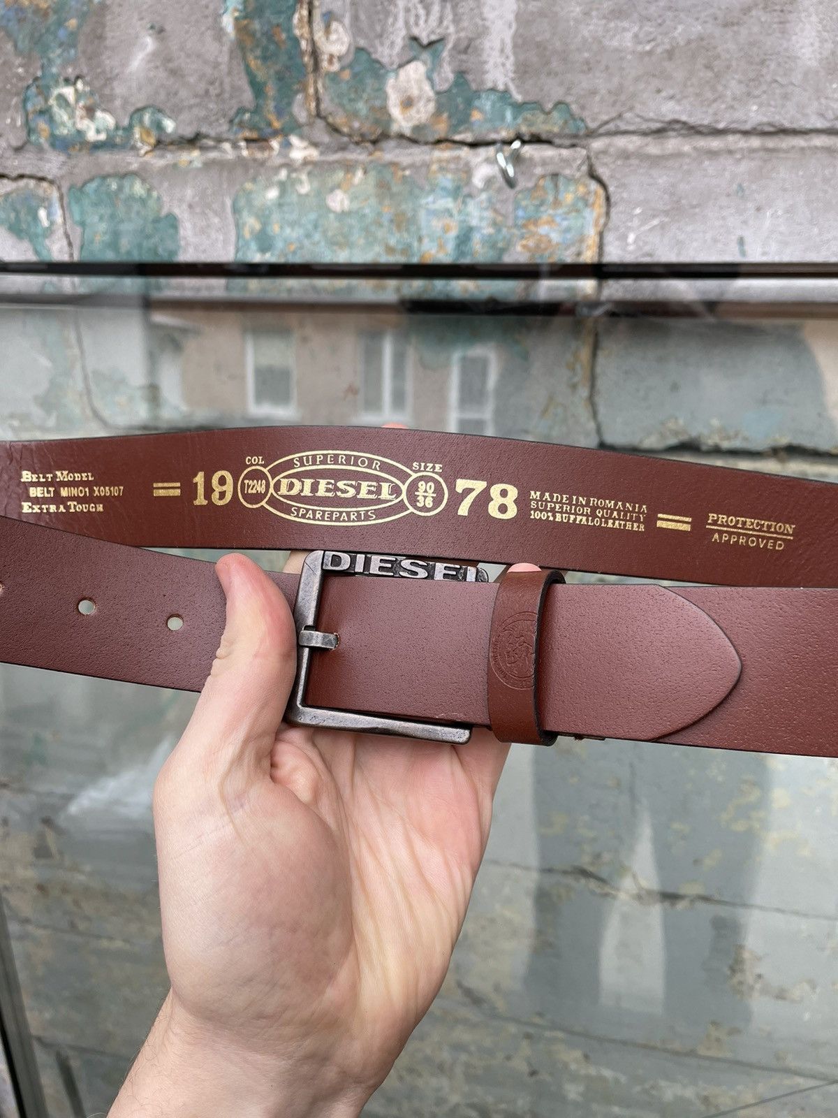 Diesel × Japanese Brand Diesel Logo Y2K Seditionaries Leather Belt Made in Italy Size ONE SIZE - 3 Thumbnail