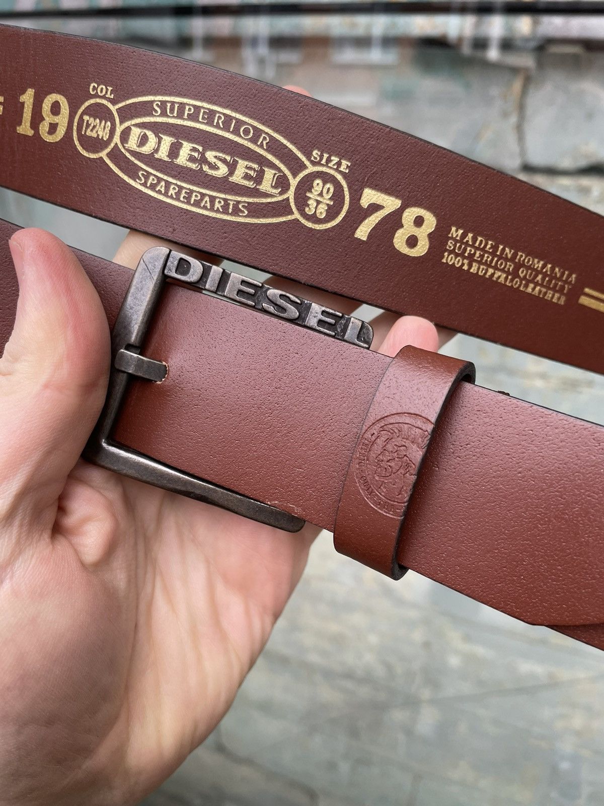 Diesel × Japanese Brand Diesel Logo Y2K Seditionaries Leather Belt Made in Italy Size ONE SIZE - 4 Thumbnail