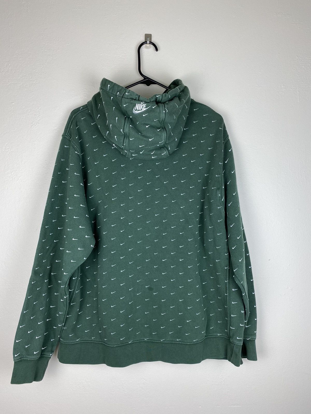 Vintage Nike All Over Swoosh Green Sweatshirt Hoodie Rare Size US XL / EU 56 / 4 - 2 Thumbnail