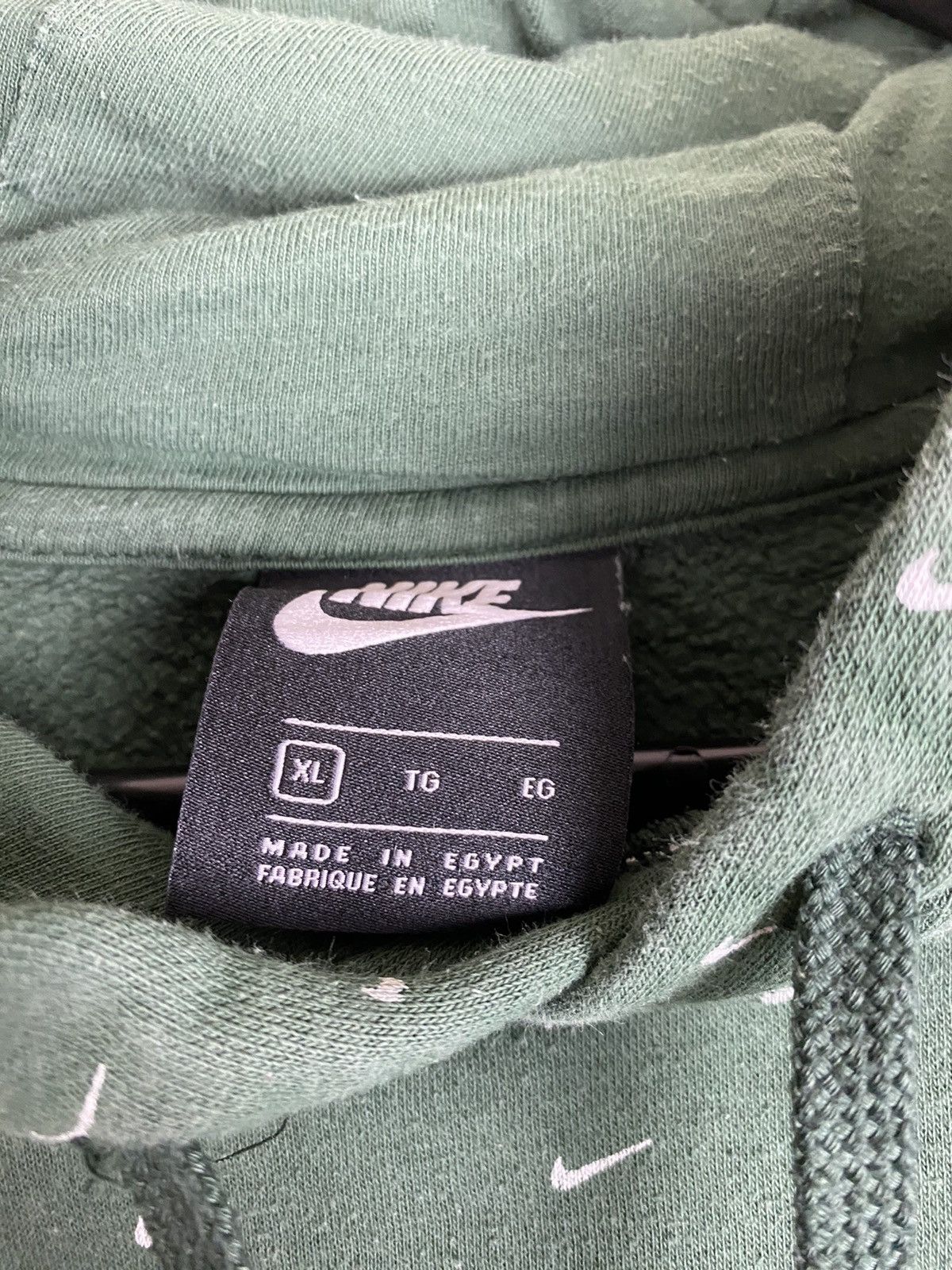 Vintage Nike All Over Swoosh Green Sweatshirt Hoodie Rare Size US XL / EU 56 / 4 - 5 Thumbnail