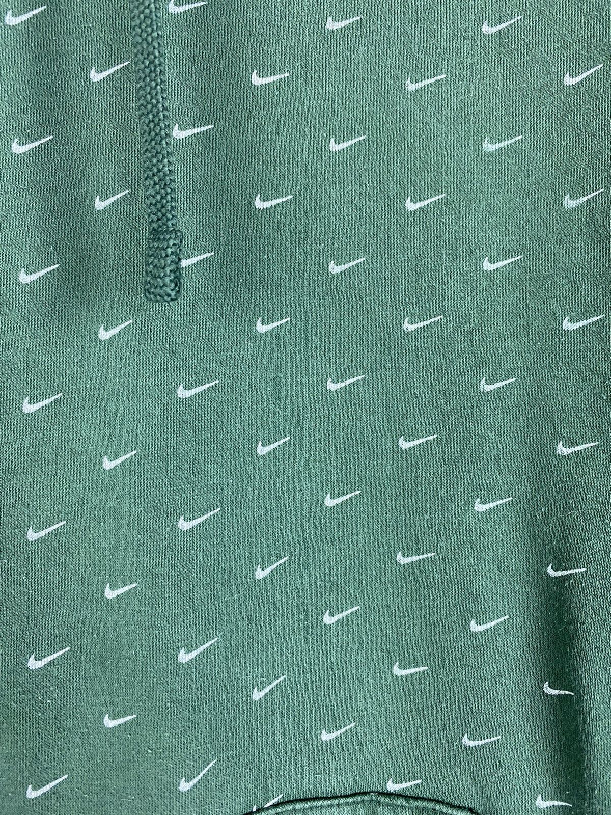 Vintage Nike All Over Swoosh Green Sweatshirt Hoodie Rare Size US XL / EU 56 / 4 - 3 Thumbnail
