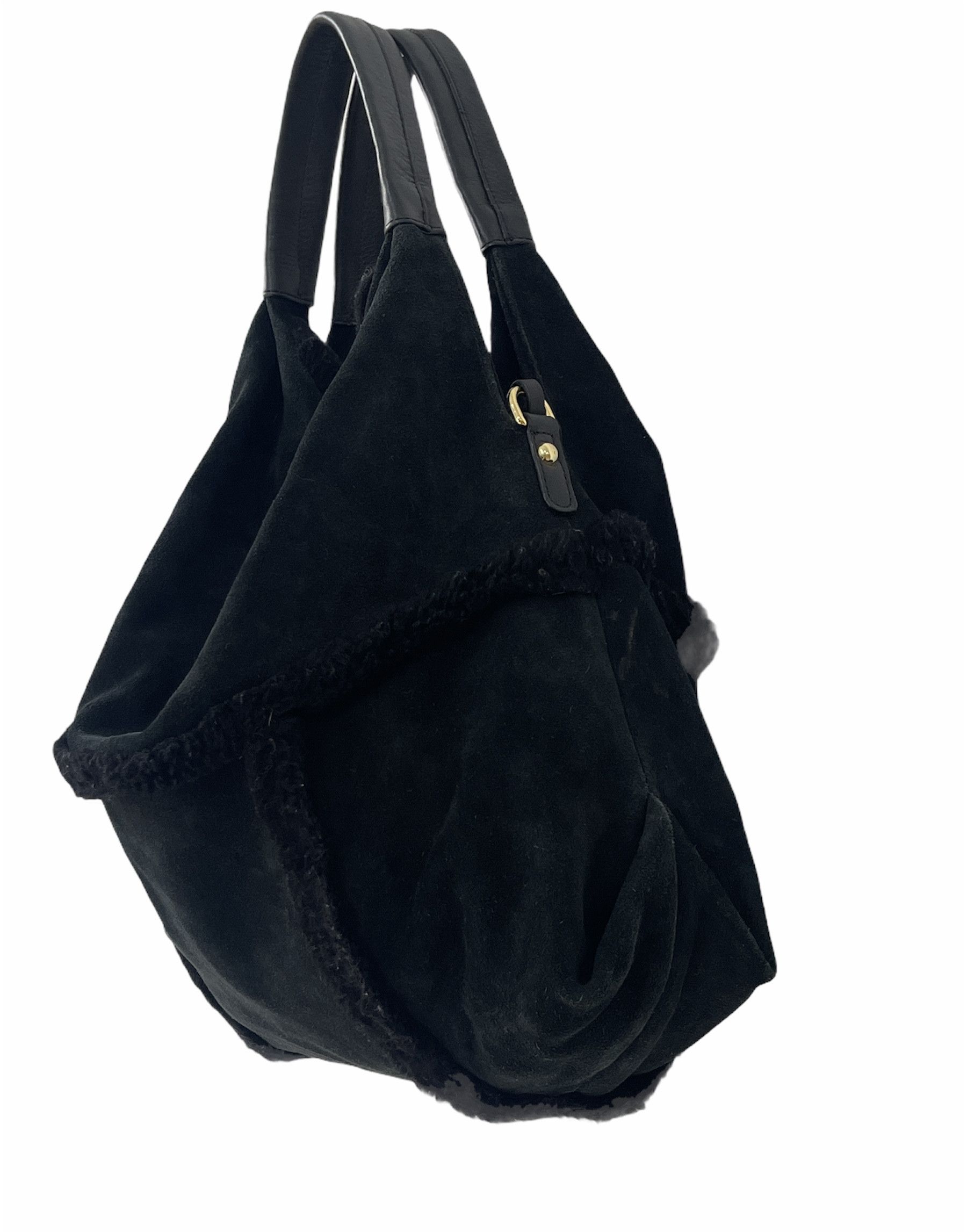 Ugg 🔥 Women Black UGG large hobo suede bag leather strap rare Size ONE SIZE - 2 Thumbnail