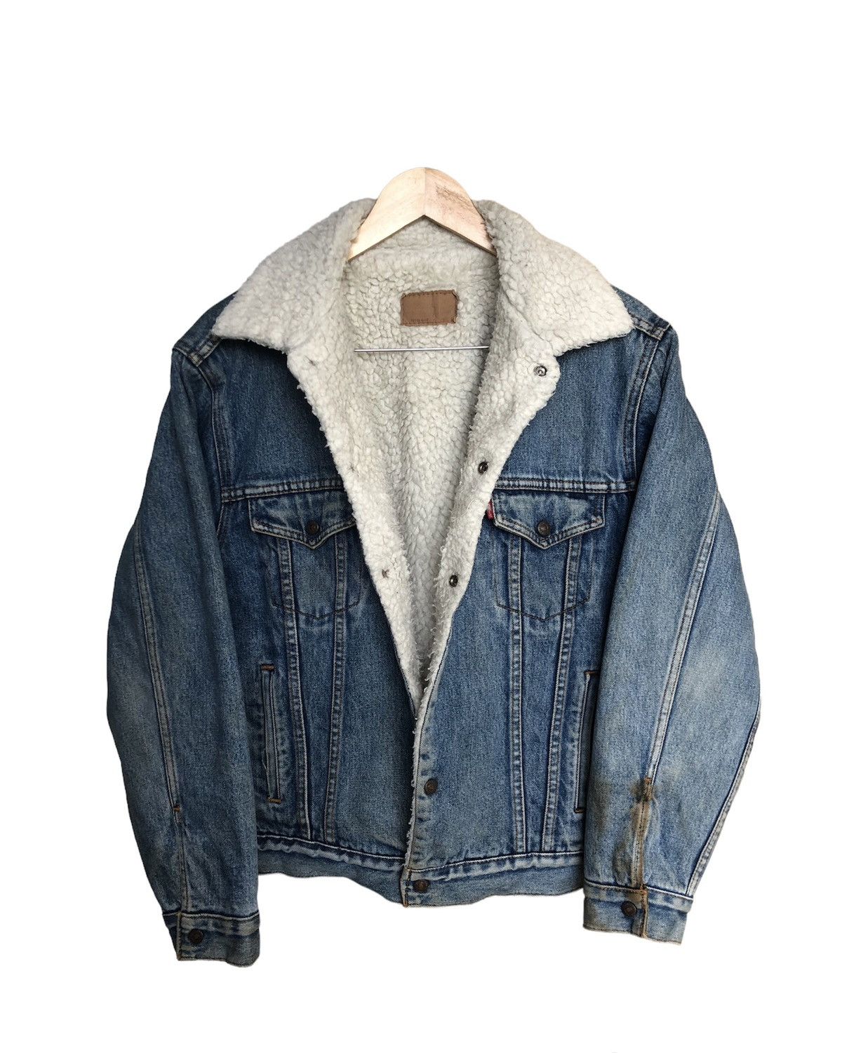 Levi's Vintage Levis Sherpa Distressed Colour Trucker Denim Jackets Size US L / EU 52-54 / 3 - 1 Thumbnail