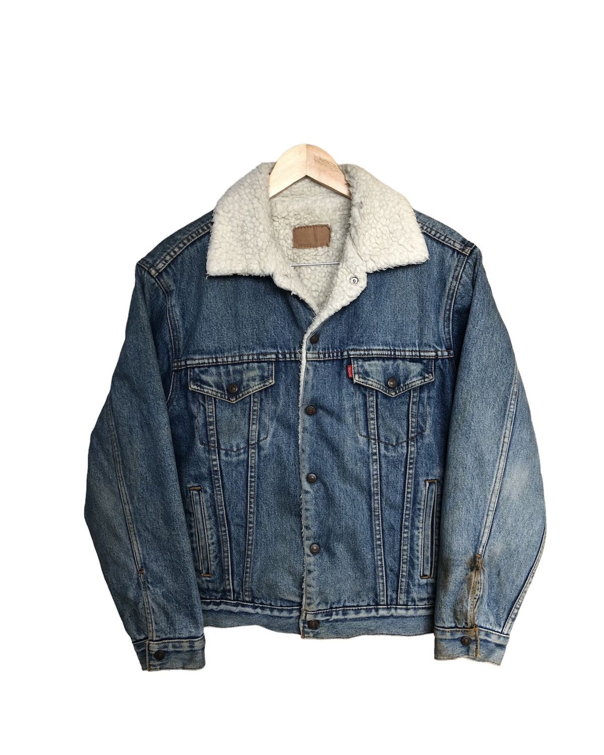 Levi's Vintage Levis Sherpa Distressed Colour Trucker Denim Jackets Size US L / EU 52-54 / 3 - 2 Thumbnail