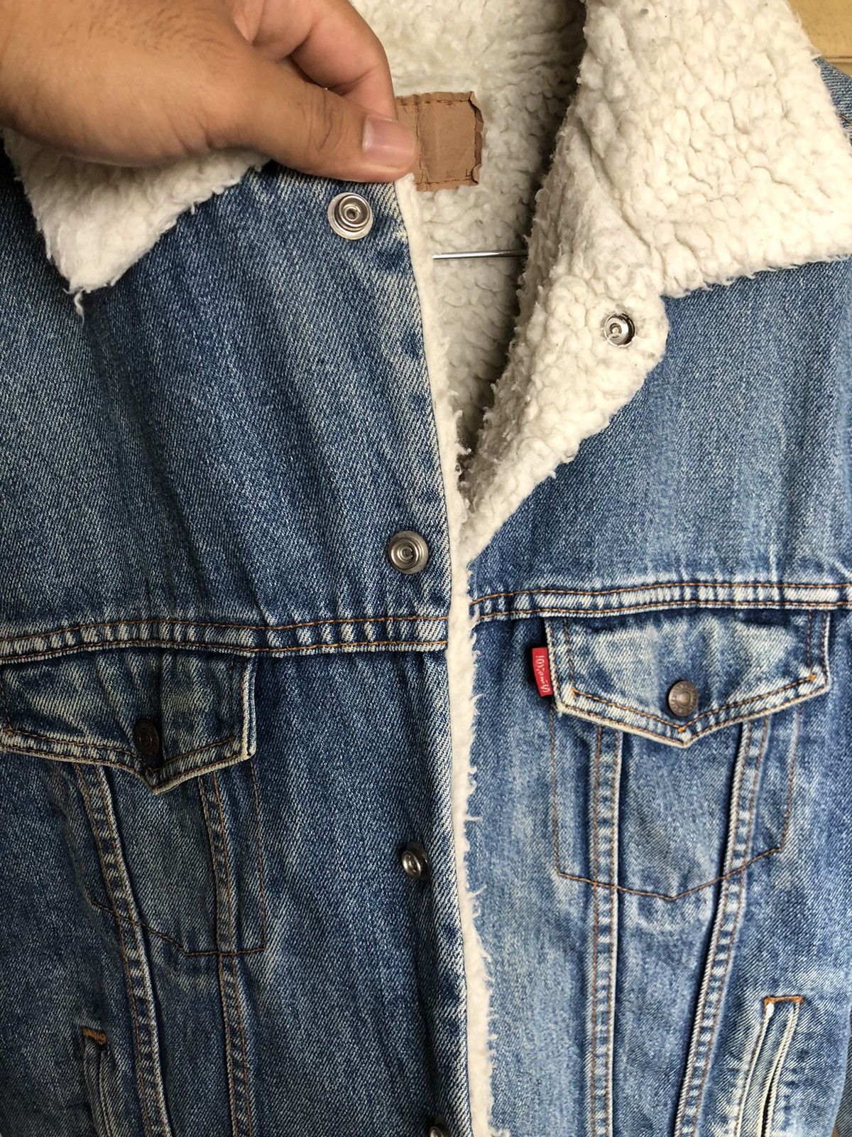 Levi's Vintage Levis Sherpa Distressed Colour Trucker Denim Jackets Size US L / EU 52-54 / 3 - 18 Thumbnail