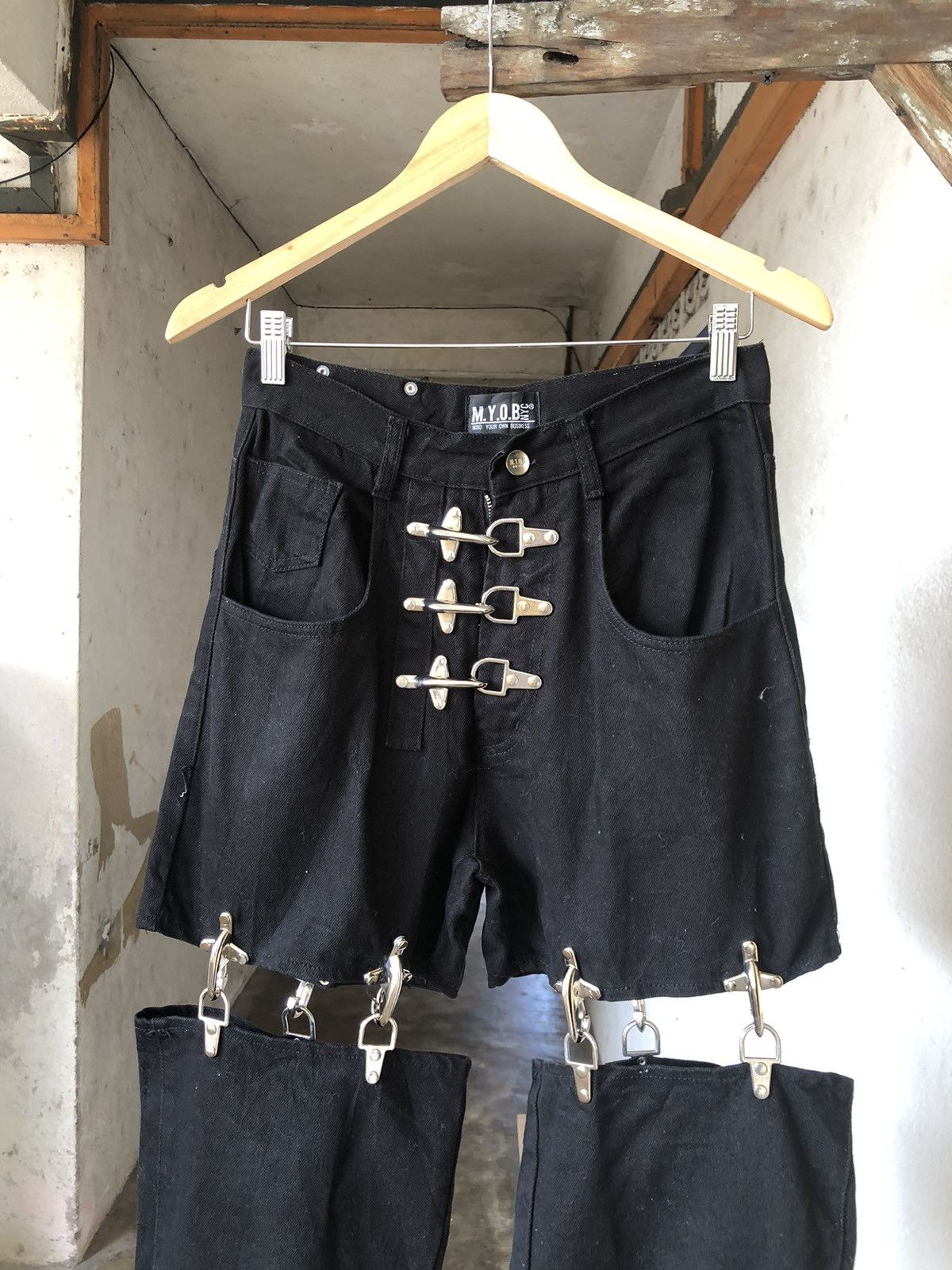 If Six Was Nine Rare❗️M.Y.O.B Nyc Seditionaries Bondage Punk Denim Size US 27 - 3 Thumbnail