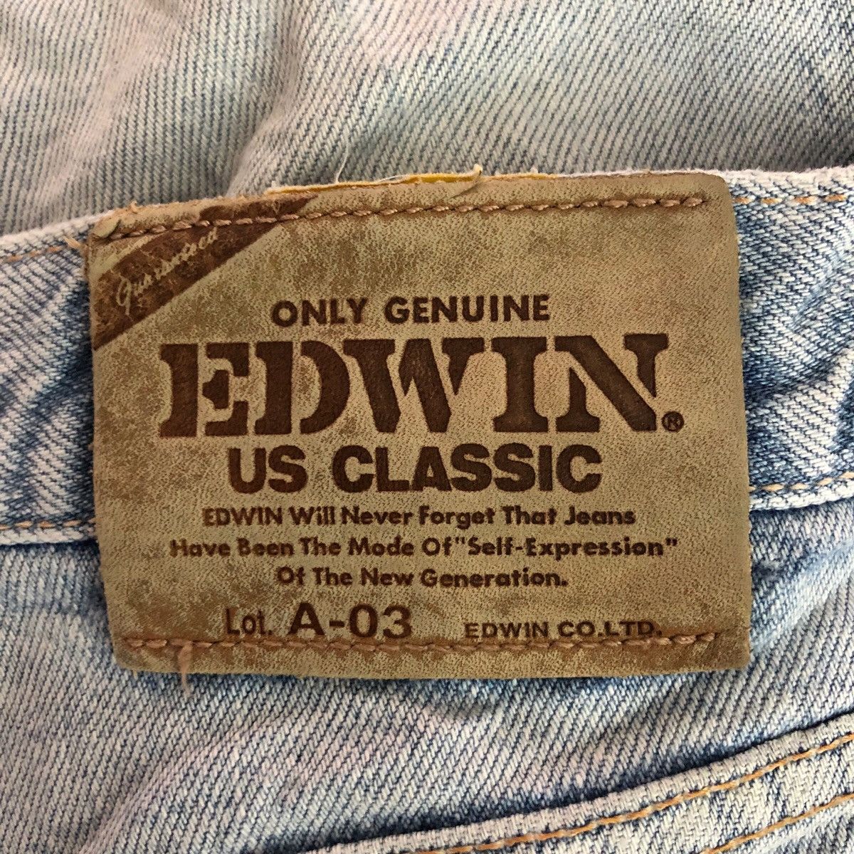 Edwin Vintage EDWIN US CLASSIC Distressed Denim Size US 33 - 8 Thumbnail