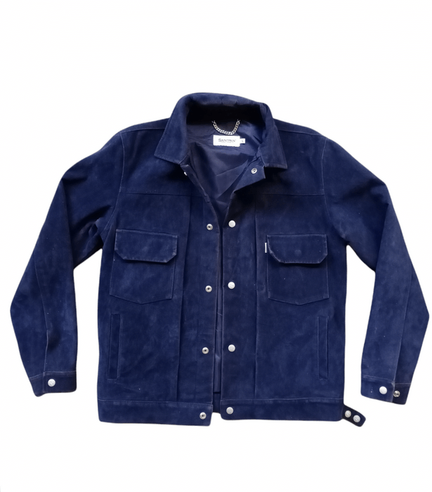 Genuine Leather Saintpain Suede Snap Button Leather Jacket Grailed