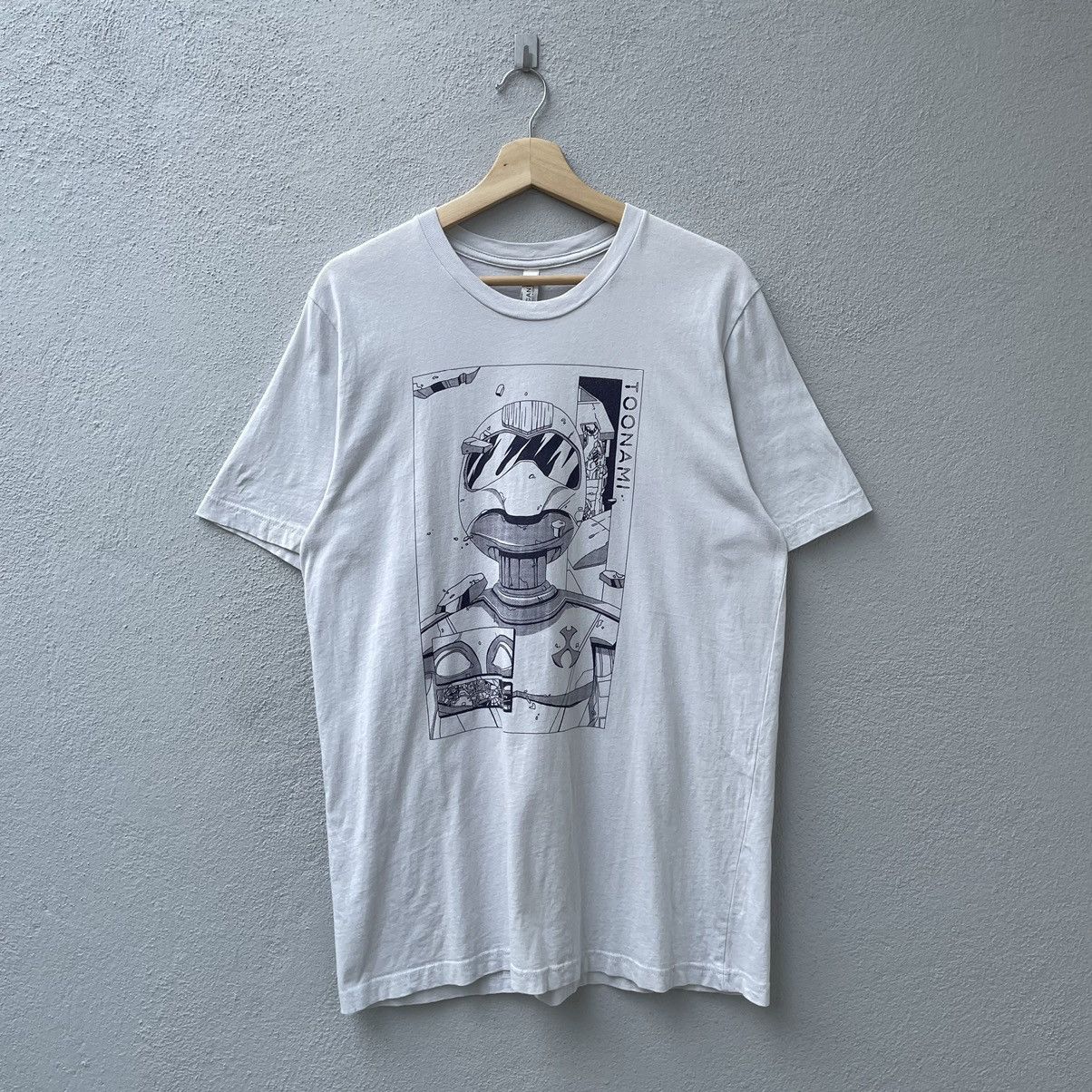 image of Vintage Y2K Toonami Cartoon Network Tee Shirt in Light Cream, Men's (Size Large)