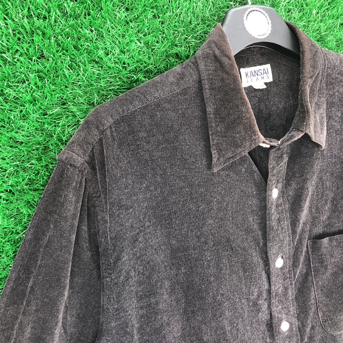 Kansai Yamamoto Vintage Corduroy Dark Brown Shirt by Kansai Jeans Size US M / EU 48-50 / 2 - 2 Thumbnail