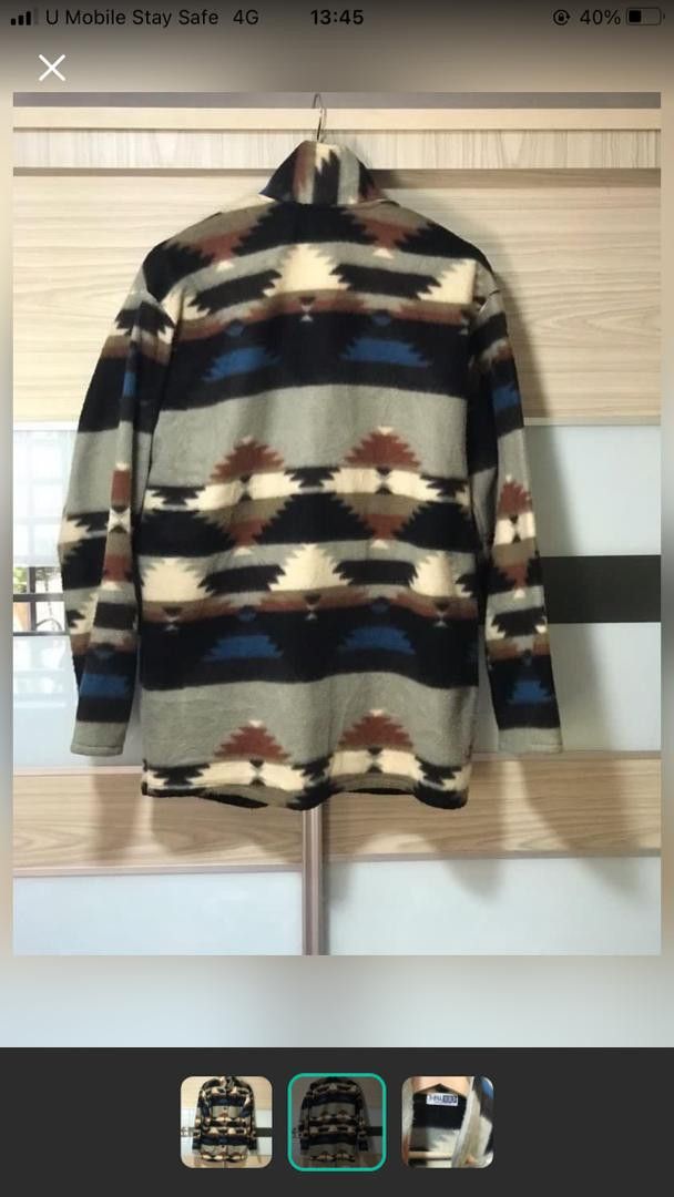 Designer Vtg navajo Fleece Double Pocket Jacket Nice Design Size US L / EU 52-54 / 3 - 2 Thumbnail