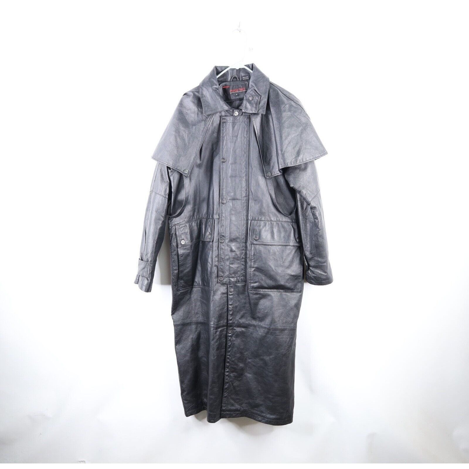 Vintage 90s Streetwear Grunge Goth EDM Leather Coat Jacket