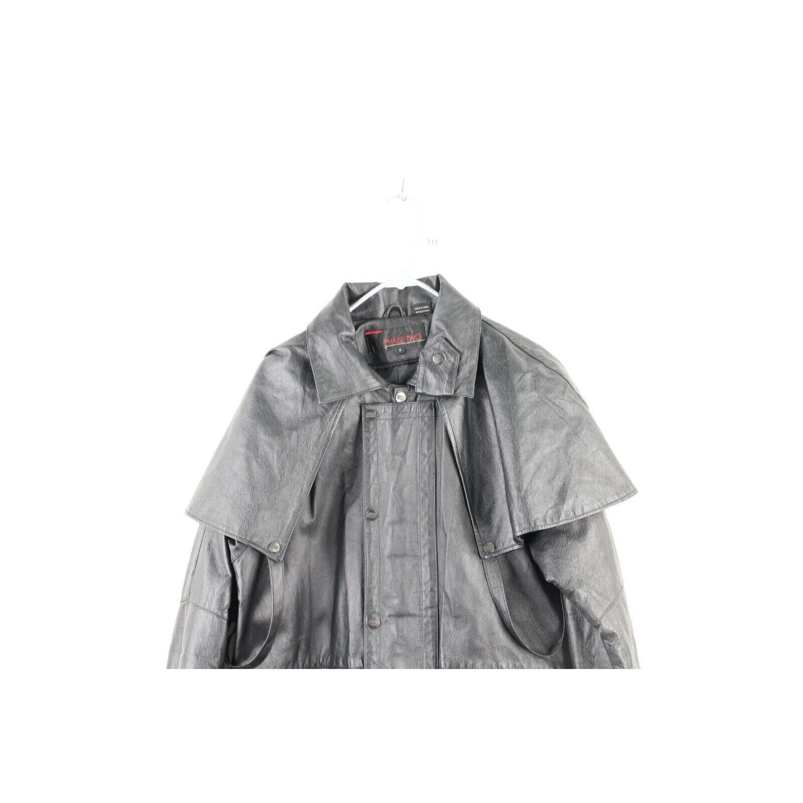 Vintage Vintage 90s Streetwear Grunge Goth EDM Leather Coat Jacket Size US S / EU 44-46 / 1 - 2 Thumbnail