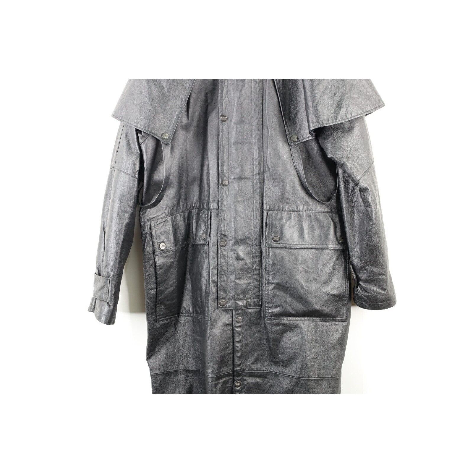Vintage Vintage 90s Streetwear Grunge Goth EDM Leather Coat Jacket Size US S / EU 44-46 / 1 - 3 Thumbnail