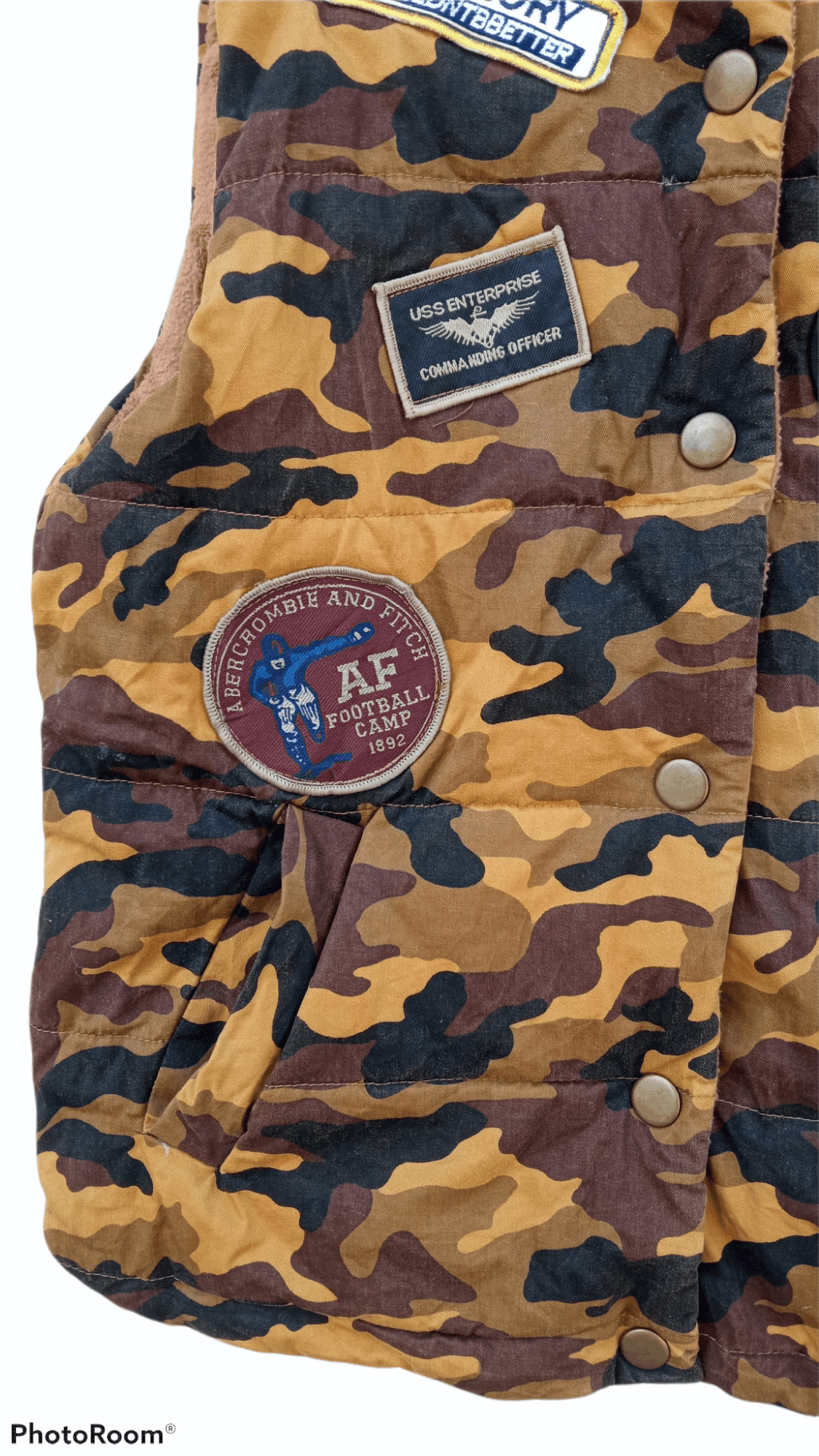 Abercrombie & Fitch × Japanese Brand × Vintage 🔥🔥A&F Abercrombie & Fitch Camo Sweater Vest Jacket Size US S / EU 44-46 / 1 - 7 Thumbnail