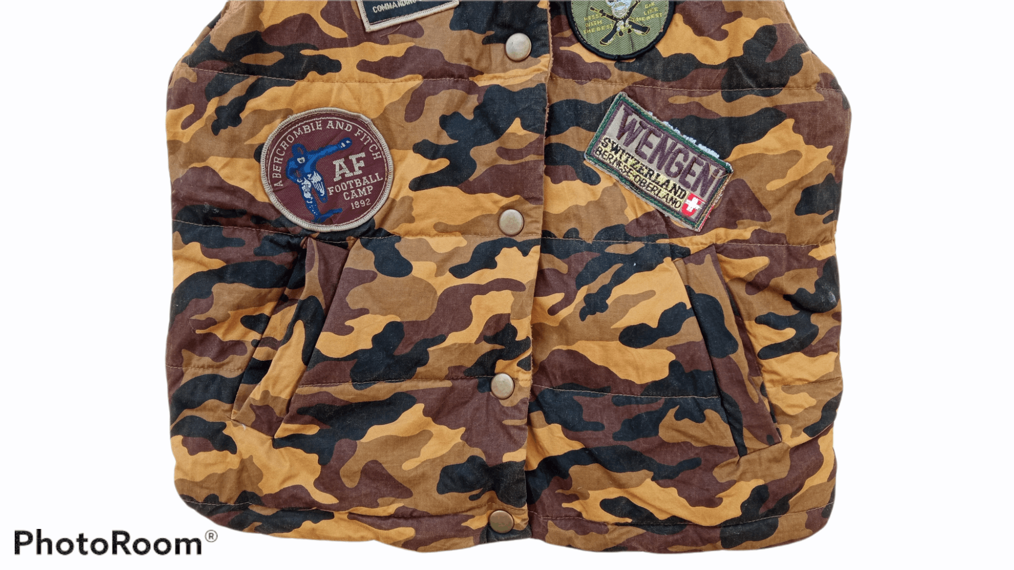 Abercrombie & Fitch × Japanese Brand × Vintage 🔥🔥A&F Abercrombie & Fitch Camo Sweater Vest Jacket Size US S / EU 44-46 / 1 - 11 Thumbnail