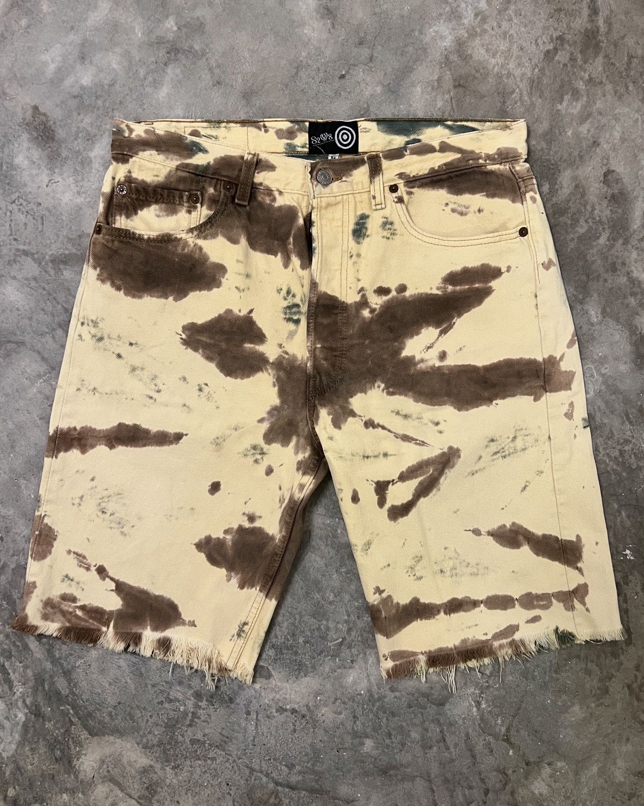 image of Needles x South2 West8 Vintage 80's Levi’S Shorts Rebuild in Tie/Dye, Men's (Size 32)
