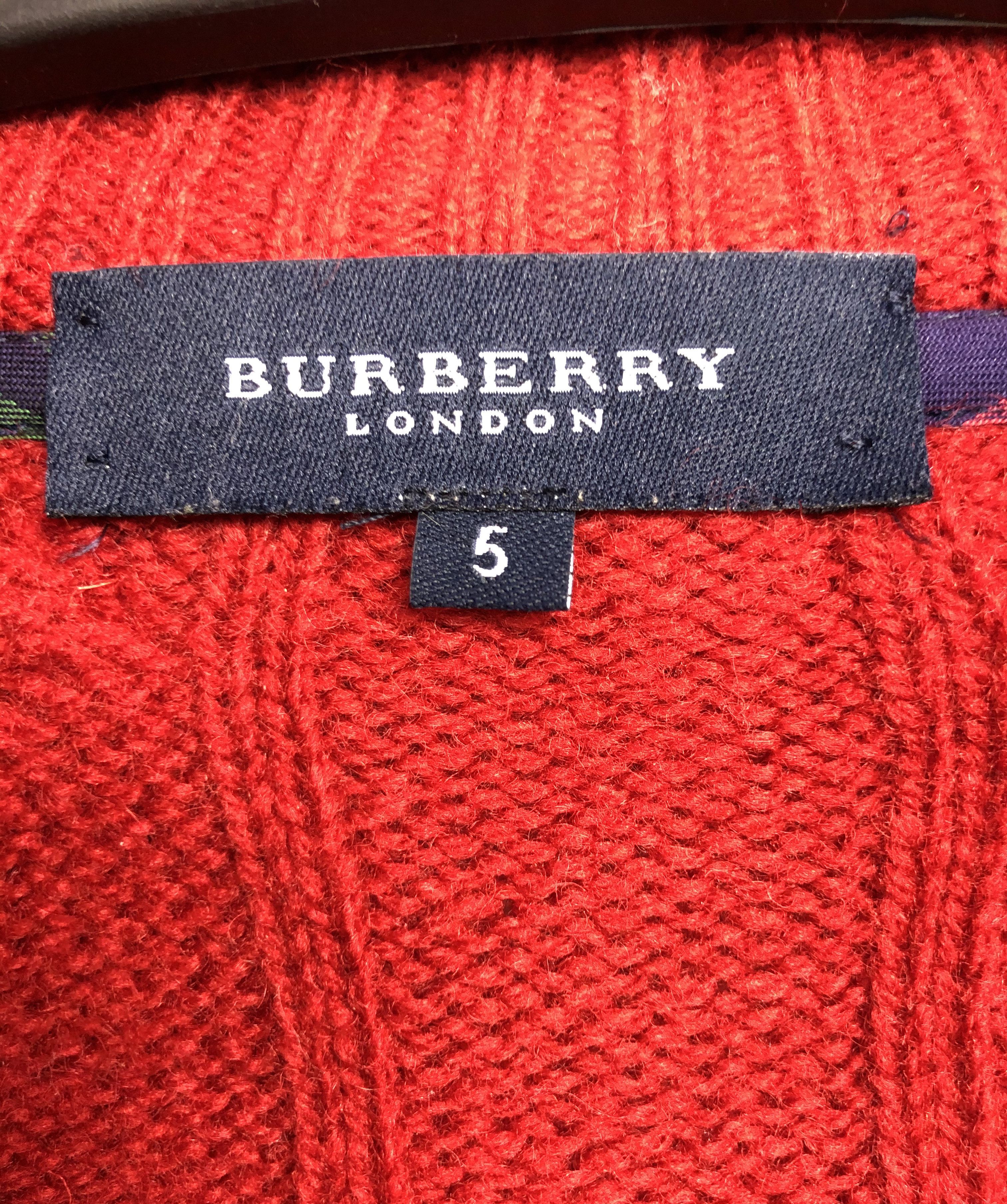 Burberry 🔥 Burberry zip up knitting sweater cable wool size S Size US S / EU 44-46 / 1 - 6 Thumbnail