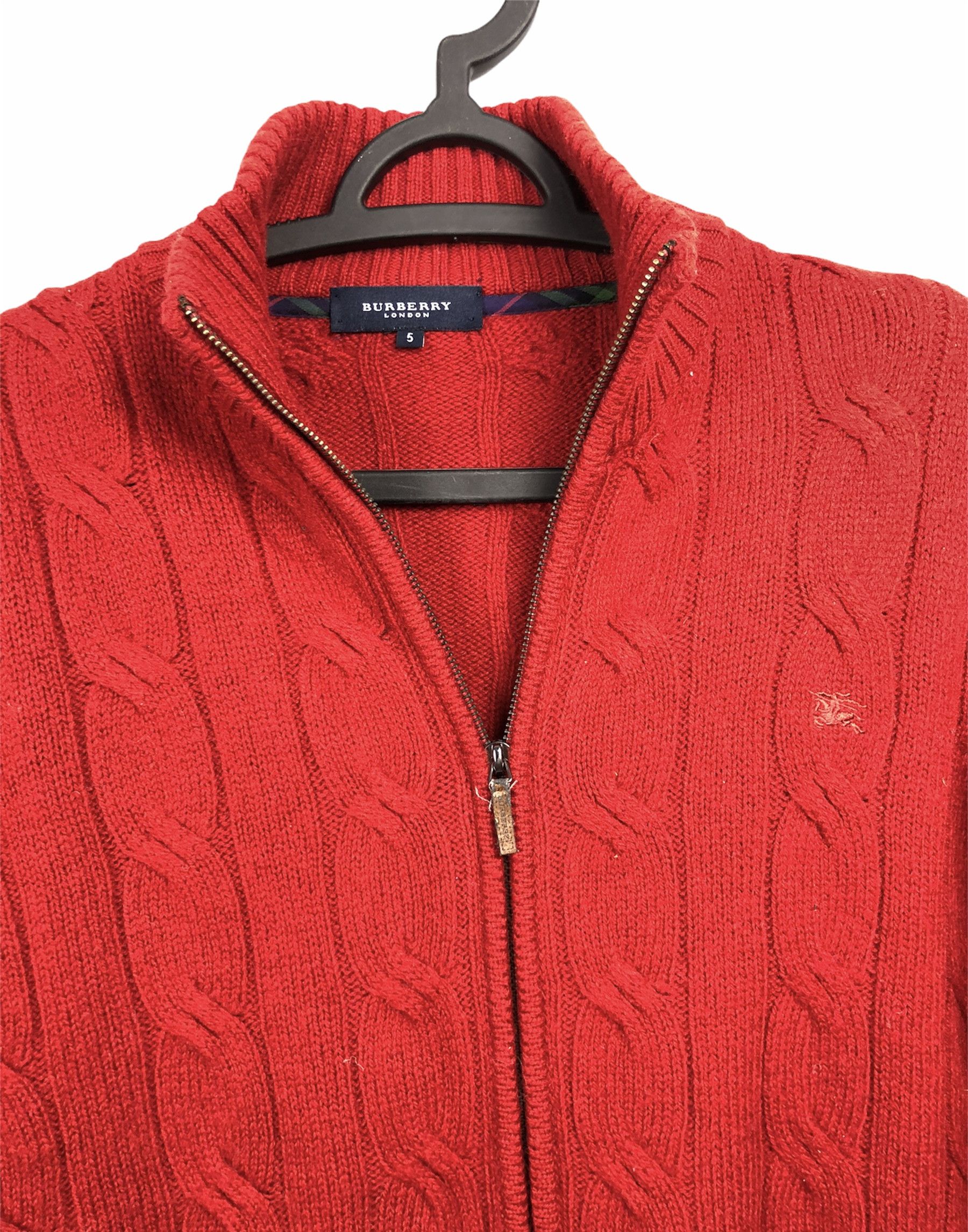 Burberry 🔥 Burberry zip up knitting sweater cable wool size S Size US S / EU 44-46 / 1 - 2 Thumbnail