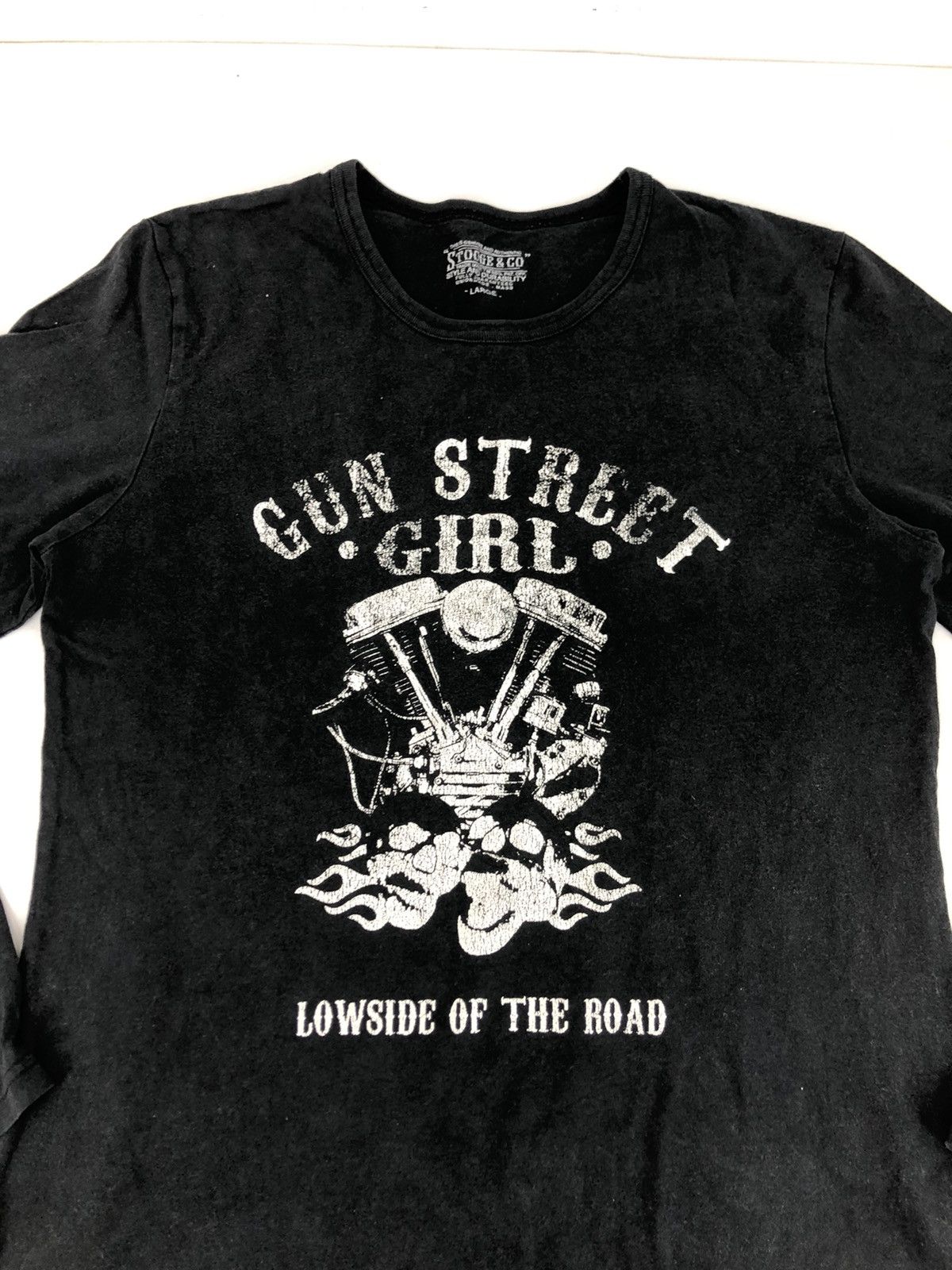 Japanese Brand × Vintage Hype Stooge & Co Gun Street Girl Big Engine Logo Printed Size US M / EU 48-50 / 2 - 3 Thumbnail