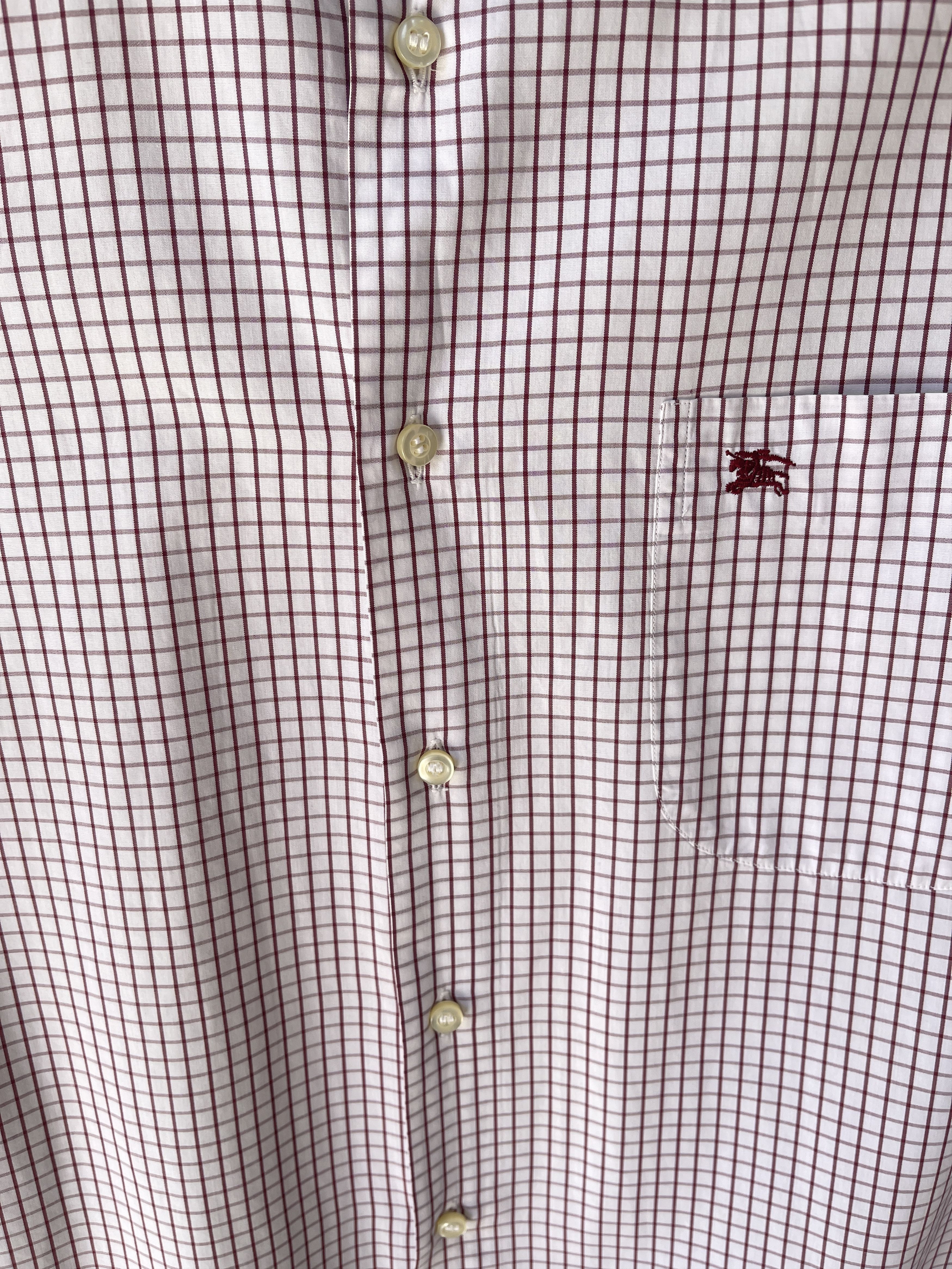 Burberry 🔥 Burberry plaid shirt burgundy and white size L Size US L / EU 52-54 / 3 - 8 Thumbnail