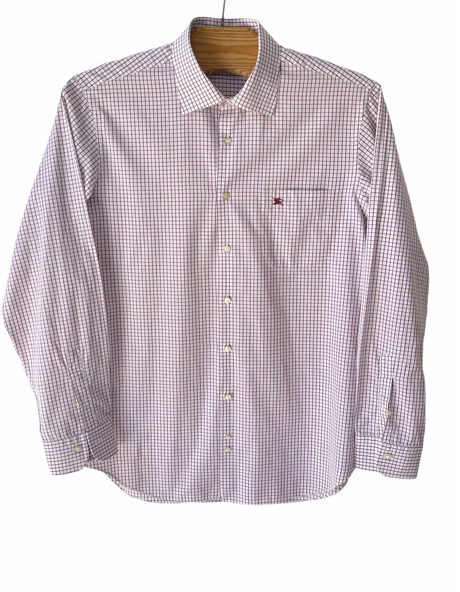 Burberry 🔥 Burberry plaid shirt burgundy and white size L Size US L / EU 52-54 / 3 - 2 Thumbnail