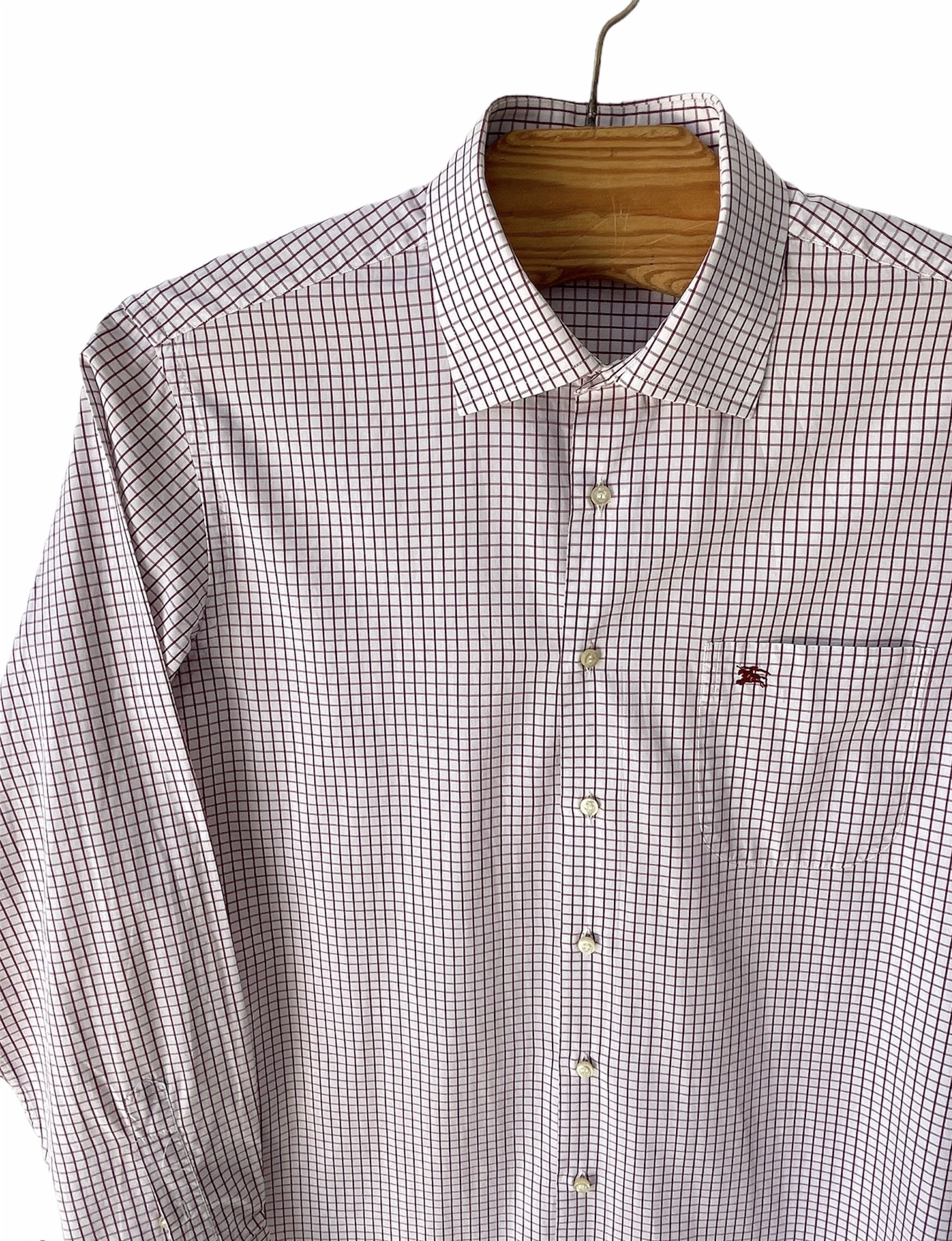 Burberry 🔥 Burberry plaid shirt burgundy and white size L Size US L / EU 52-54 / 3 - 1 Thumbnail